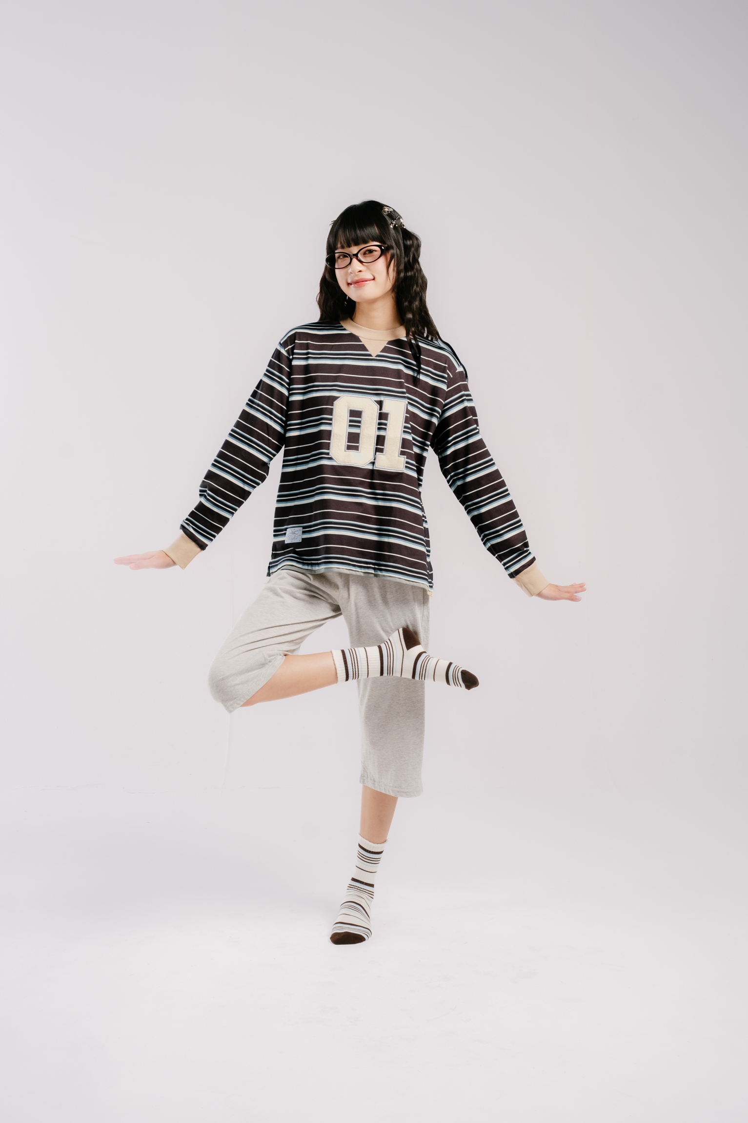 Tome Ame - Kumi Stripe T Shirt Longsleeve - Kaos Lengan Panjang Wanita Motif Garis