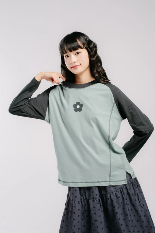Tome Ame - Yuma Long Sleeve - Kaos Lengan Panjang 24S Logo Bunga
