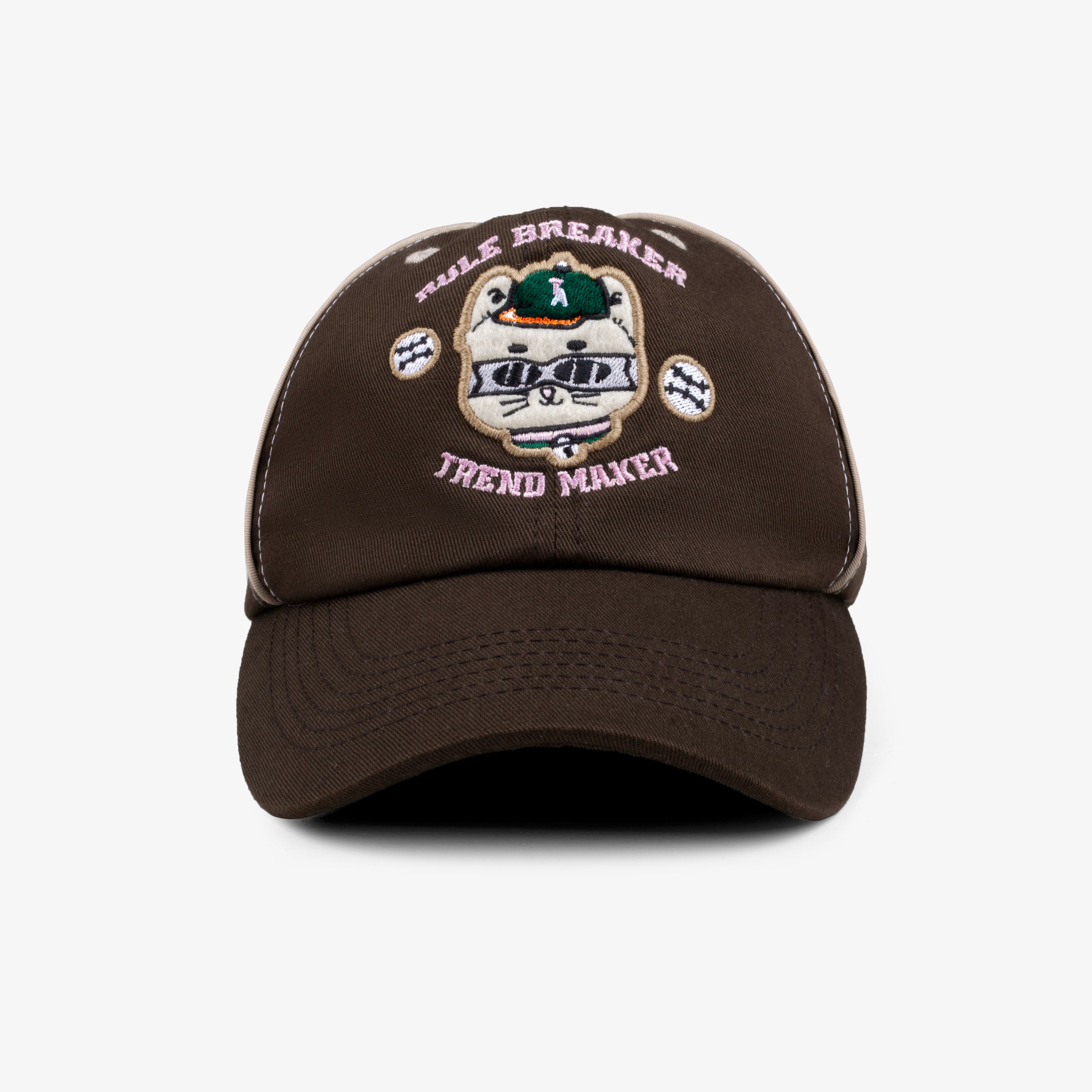 Tome Ame - Meow Cap Brown - Topi Baseball Embroidery Coklat