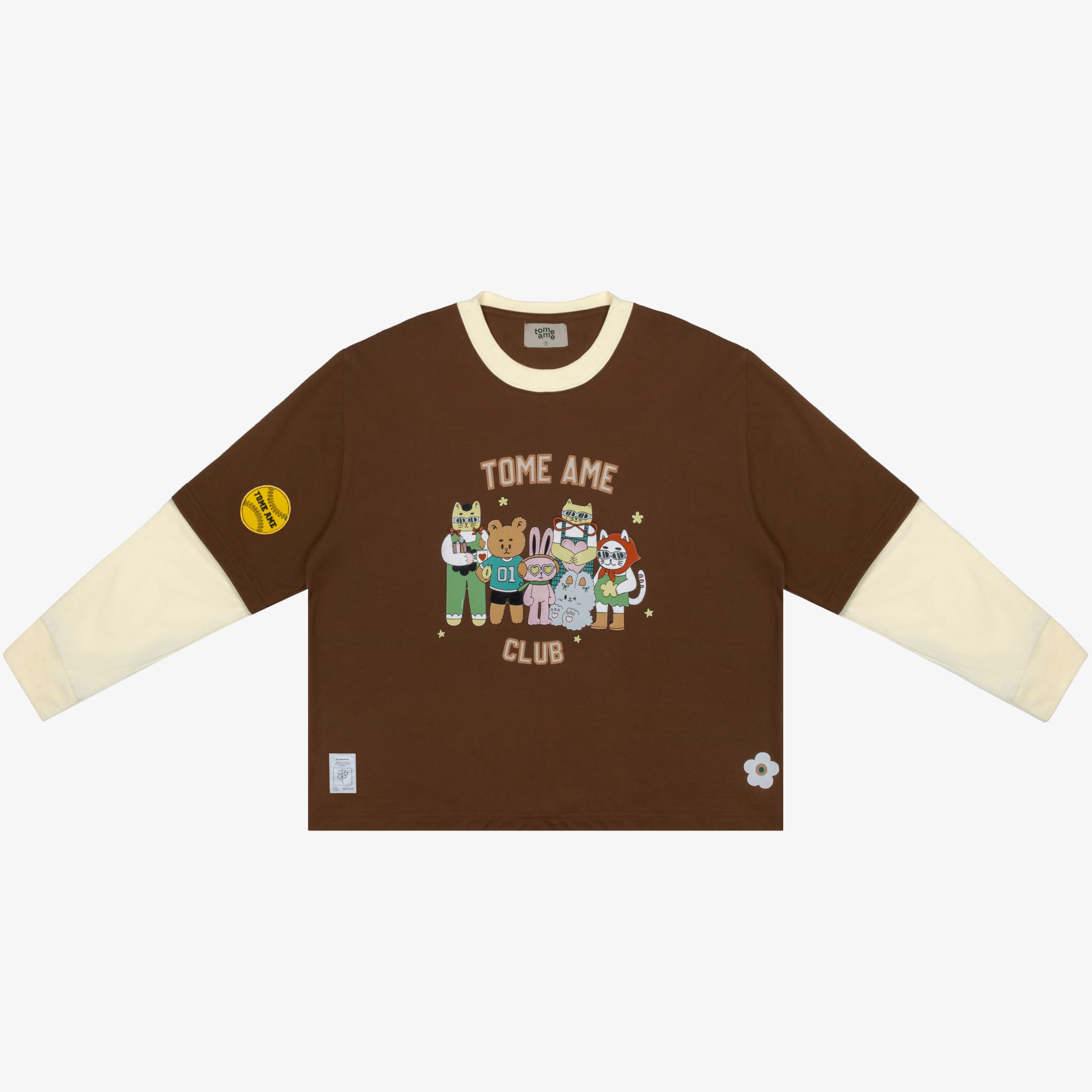 Tome Ame - Tome Club Boxy Longsleeve Brown - Kaos Lengan Panjang Oversized Coklat 24S