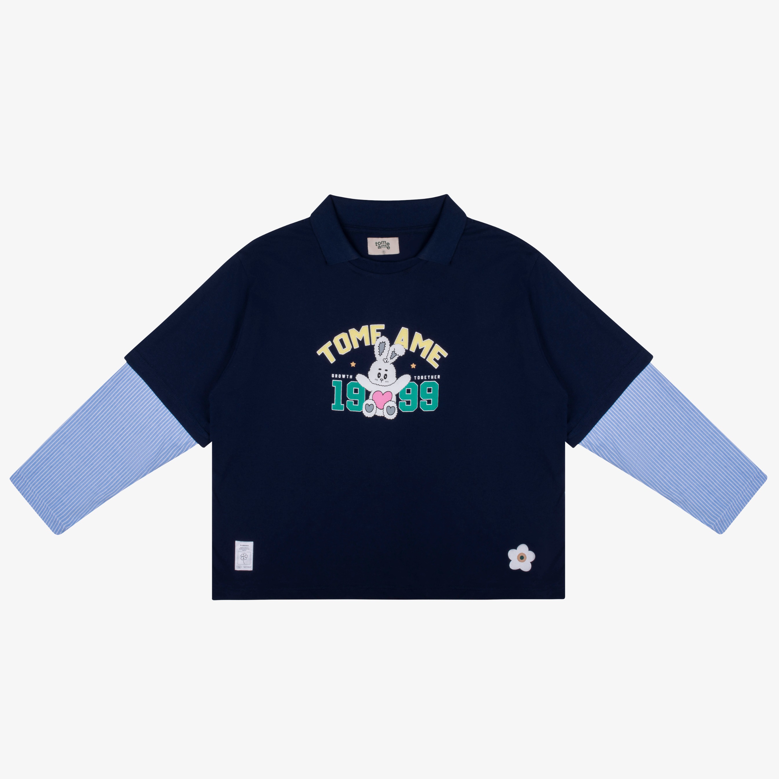 Tome Ame - Yumi Boxy Longsleeve Tee Navy - Kaos Lengan Panjang Oversized 24S