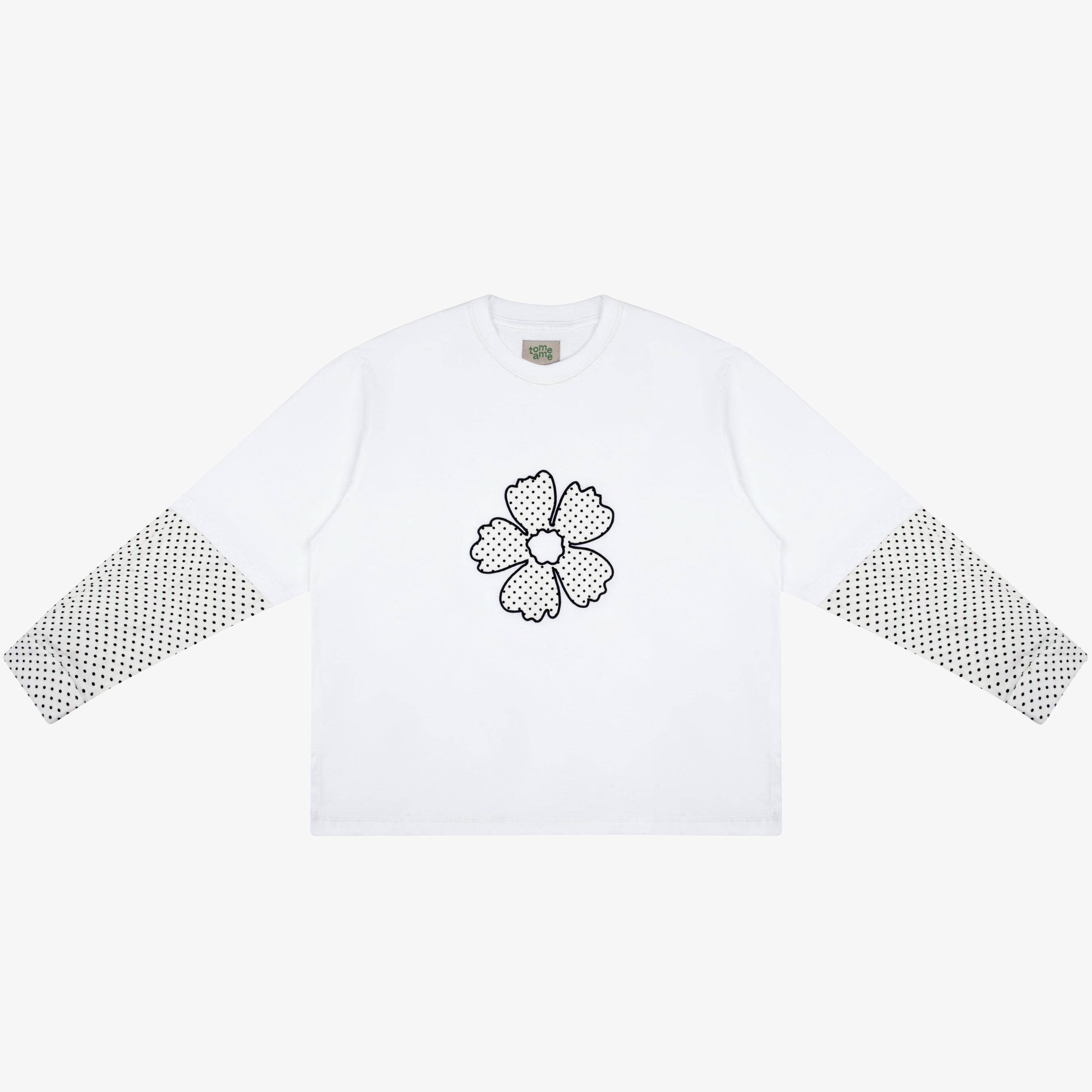 Tome Ame - Yukio Longslevee White - Kaos Lengan Panjang Putih Motif Polkadot