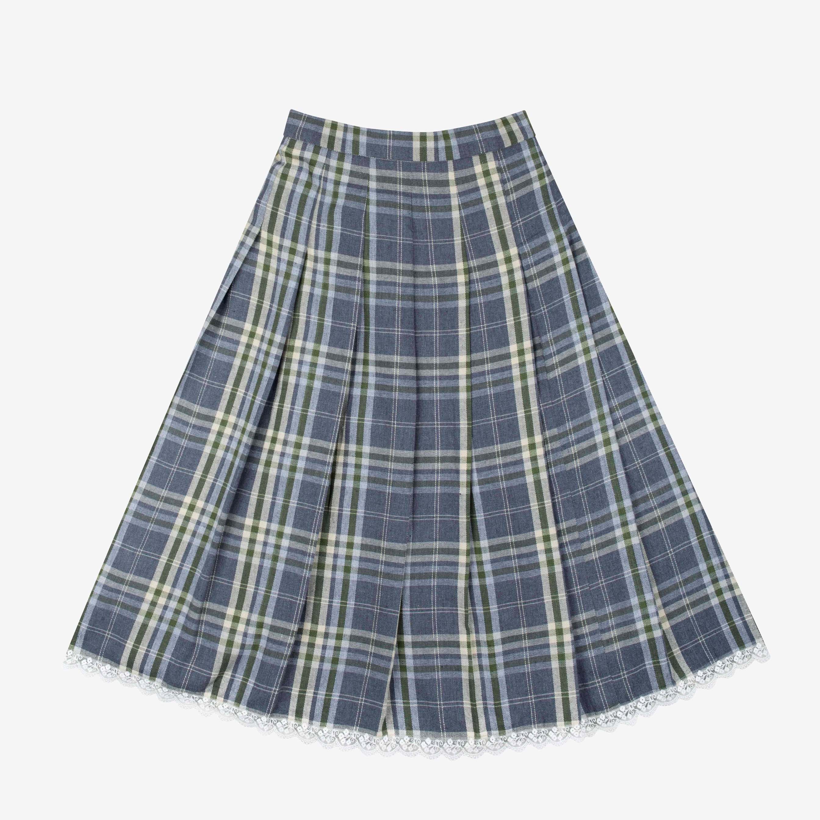 Tome Ame - Ouka Skirt Grey - Rok Tartan Motif Flannel