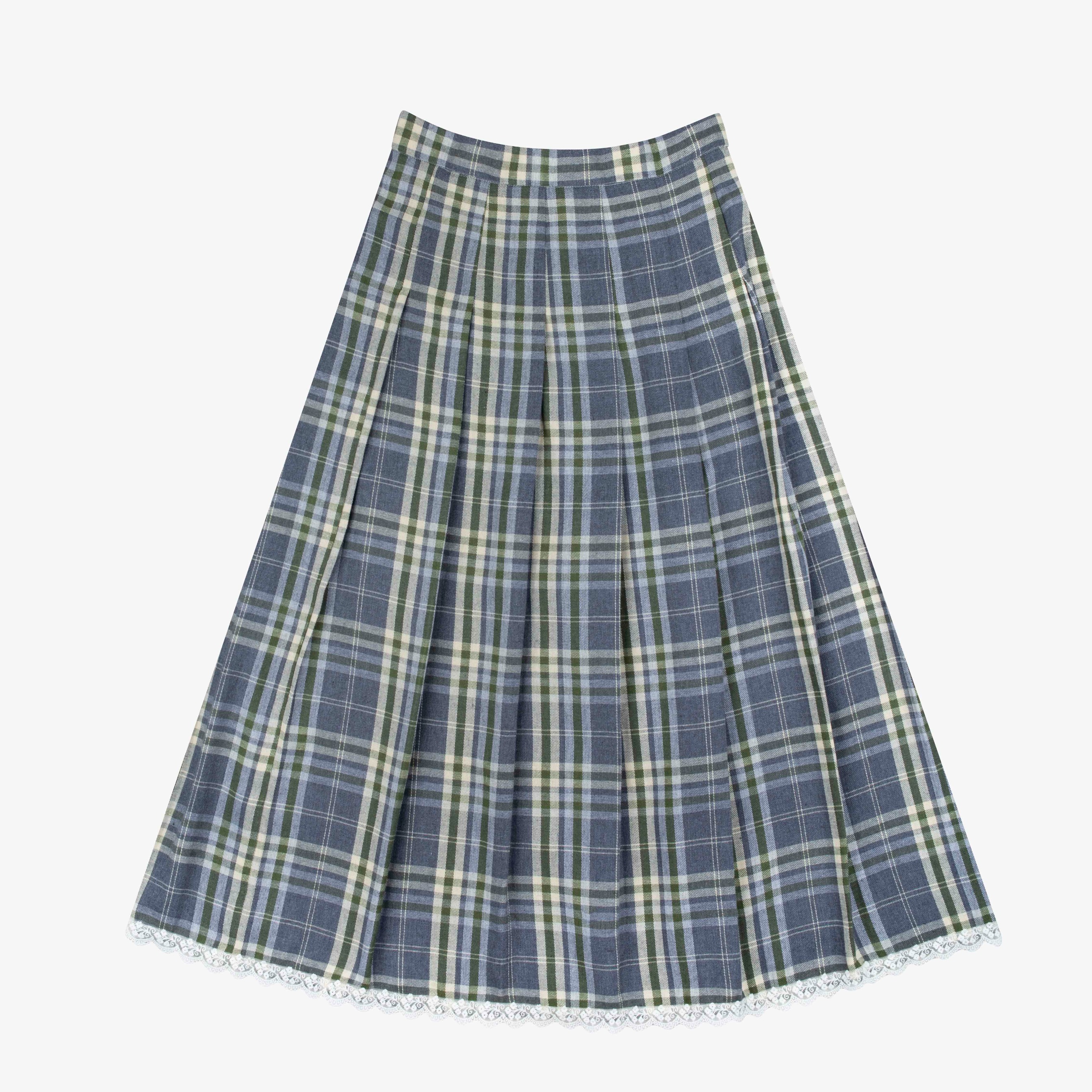 Tome Ame - Ouka Skirt Grey - Rok Tartan Motif Flannel