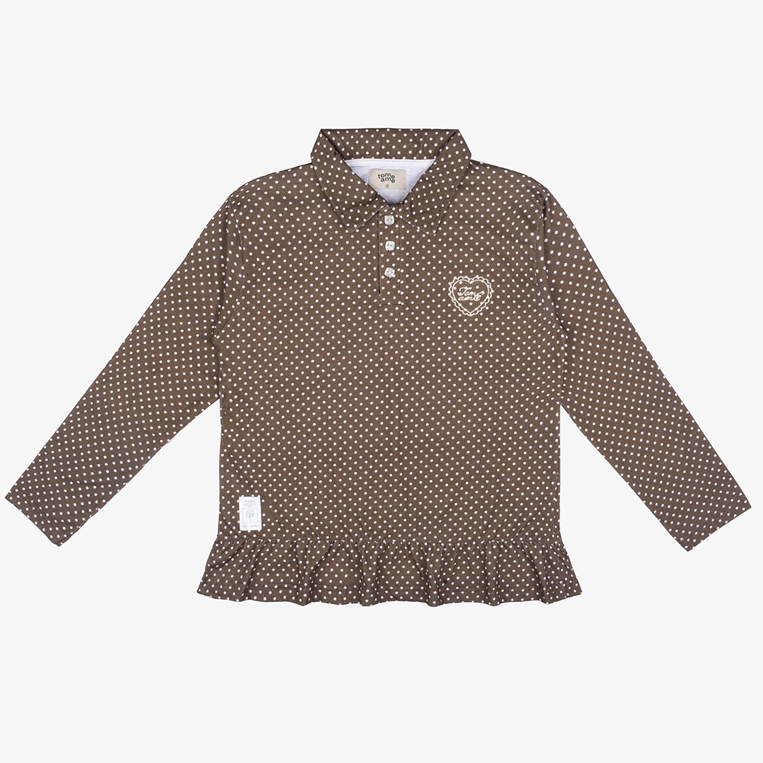 Tome Ame - Shinya Longsleeve Shirt - Kaos Polo Lengan Motif Polkadot