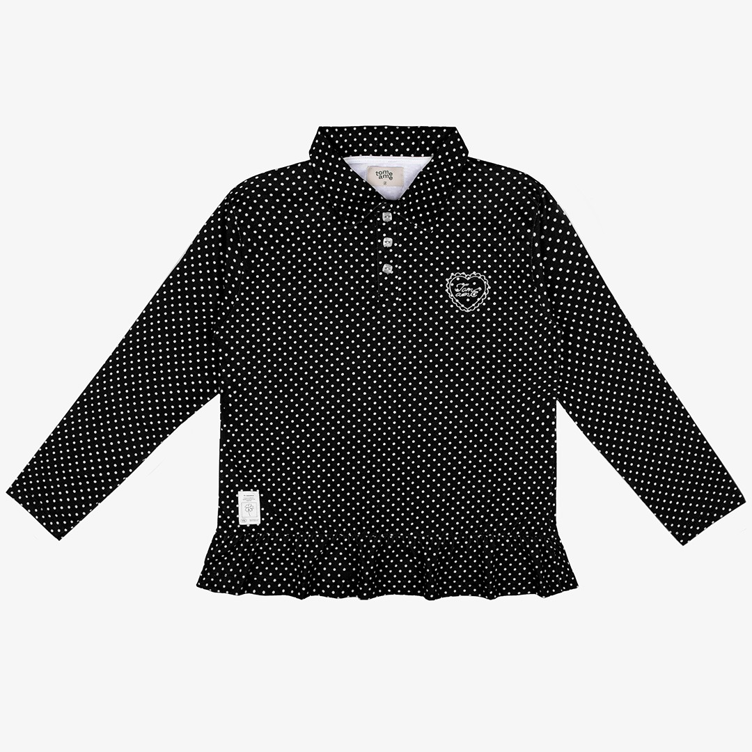 Tome Ame - Shinya Longsleeve Shirt - Kaos Polo Lengan Motif Polkadot