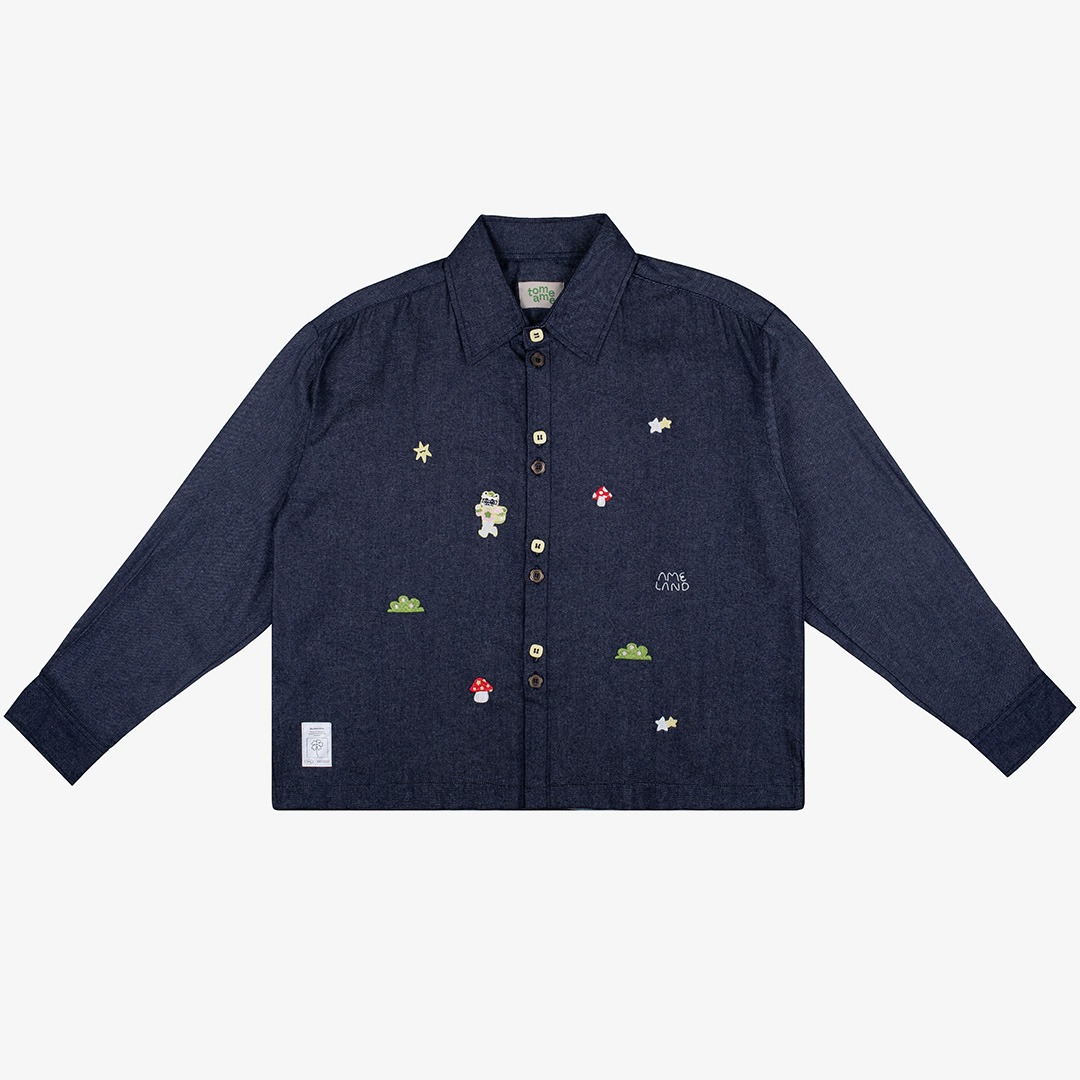 Tome Ame - Kinoko Denim Shirt - Kemeja Denim Oversized Lengan Panjang