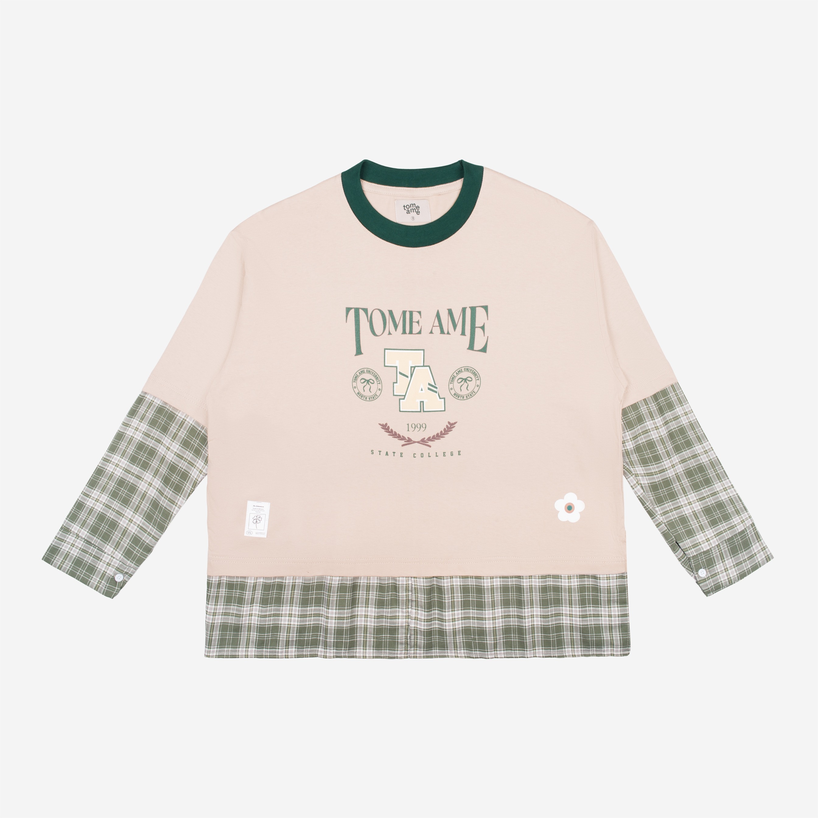 Tome Ame - Ruki Boxy Longsleeve Tee Cream - Kaos Lengan Panjang Oversized 24s Flanel