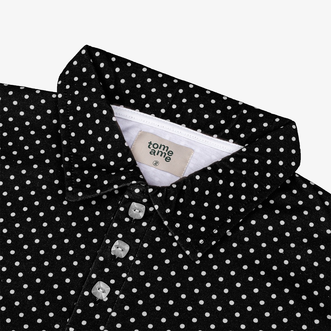 Tome Ame - Shinya Short Sleeve - Kaos Polo Lengan Pendek Motif Polkadot