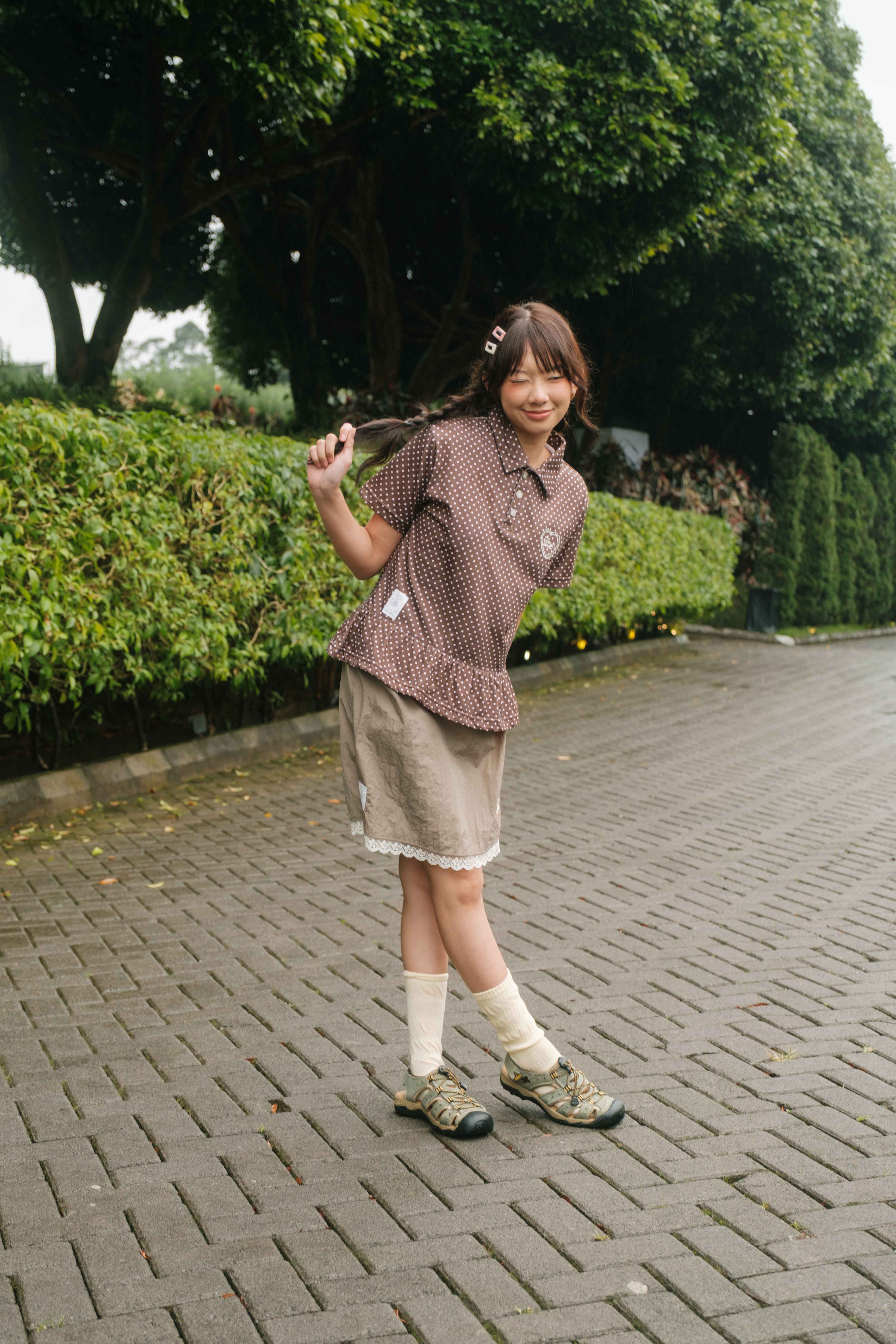 Tome Ame - Shinya Short Sleeve - Kaos Polo Lengan Pendek Motif Polkadot