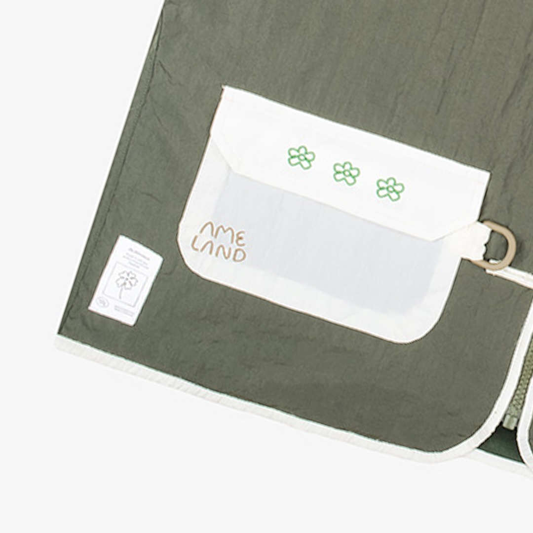 Tome Ame - Riku Vest Green Bottle - Outer Vest Crinkle