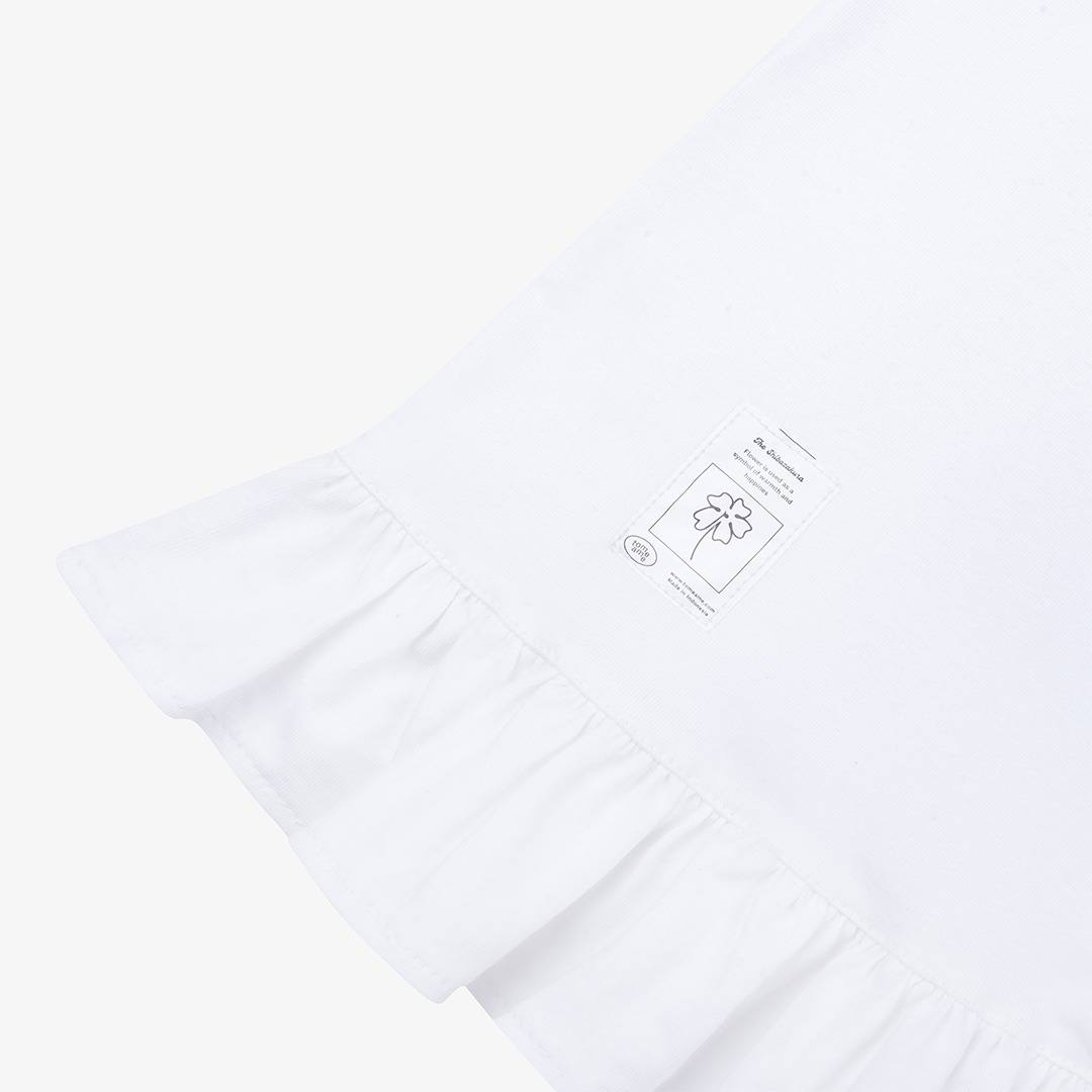 Tome Ame - Hanni Tee White - Kaos Lengan Pendek 24S Motif Ruffle