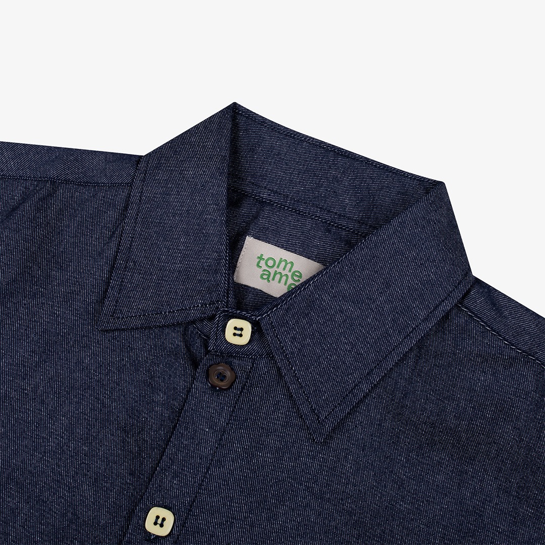 Tome Ame - Kinoko Denim Shirt - Kemeja Denim Oversized Lengan Panjang
