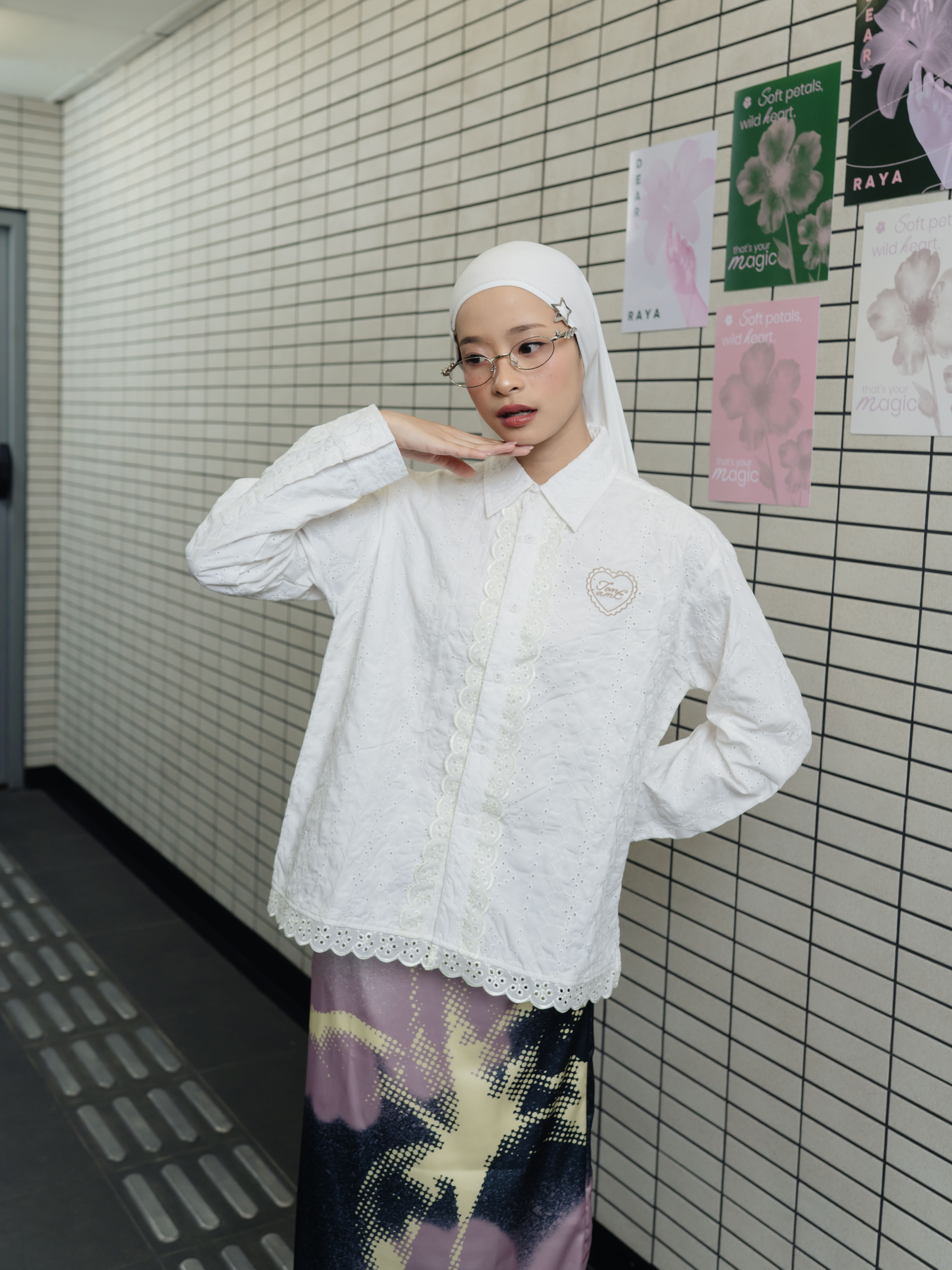 TOME AME - MIKAMI SHIRT - KEMEJA POLOS WANITA LENGAN PANJANG COTTON BORDIR