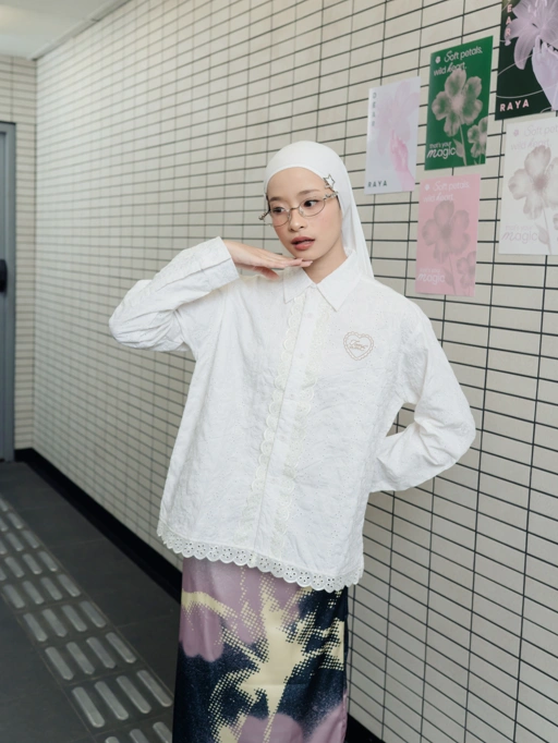 Image of TOME AME - MIKAMI SHIRT - KEMEJA POLOS WANITA LENGAN PANJANG COTTON BORDIR