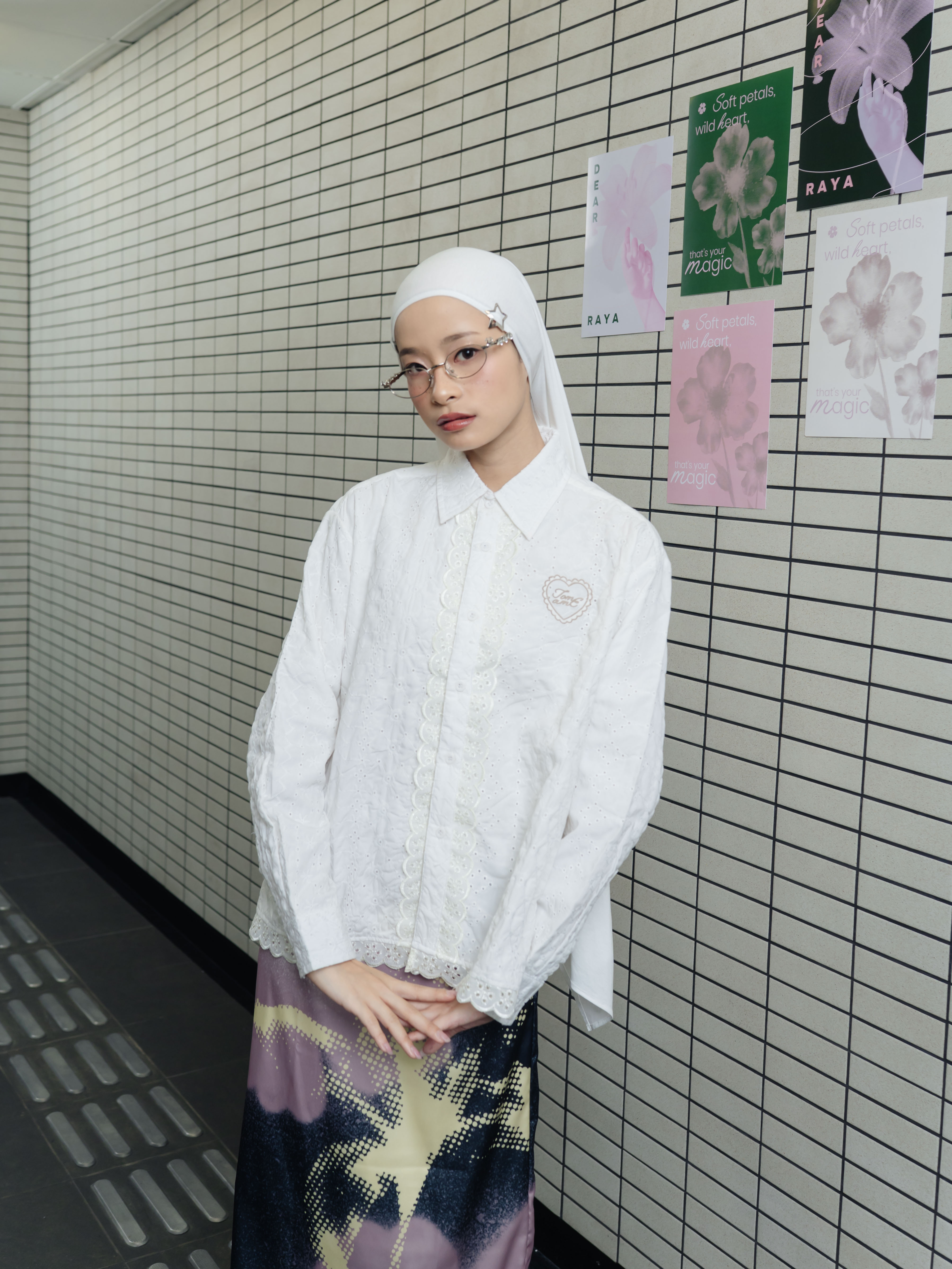 TOME AME - MIKAMI SHIRT - KEMEJA POLOS WANITA LENGAN PANJANG COTTON BORDIR