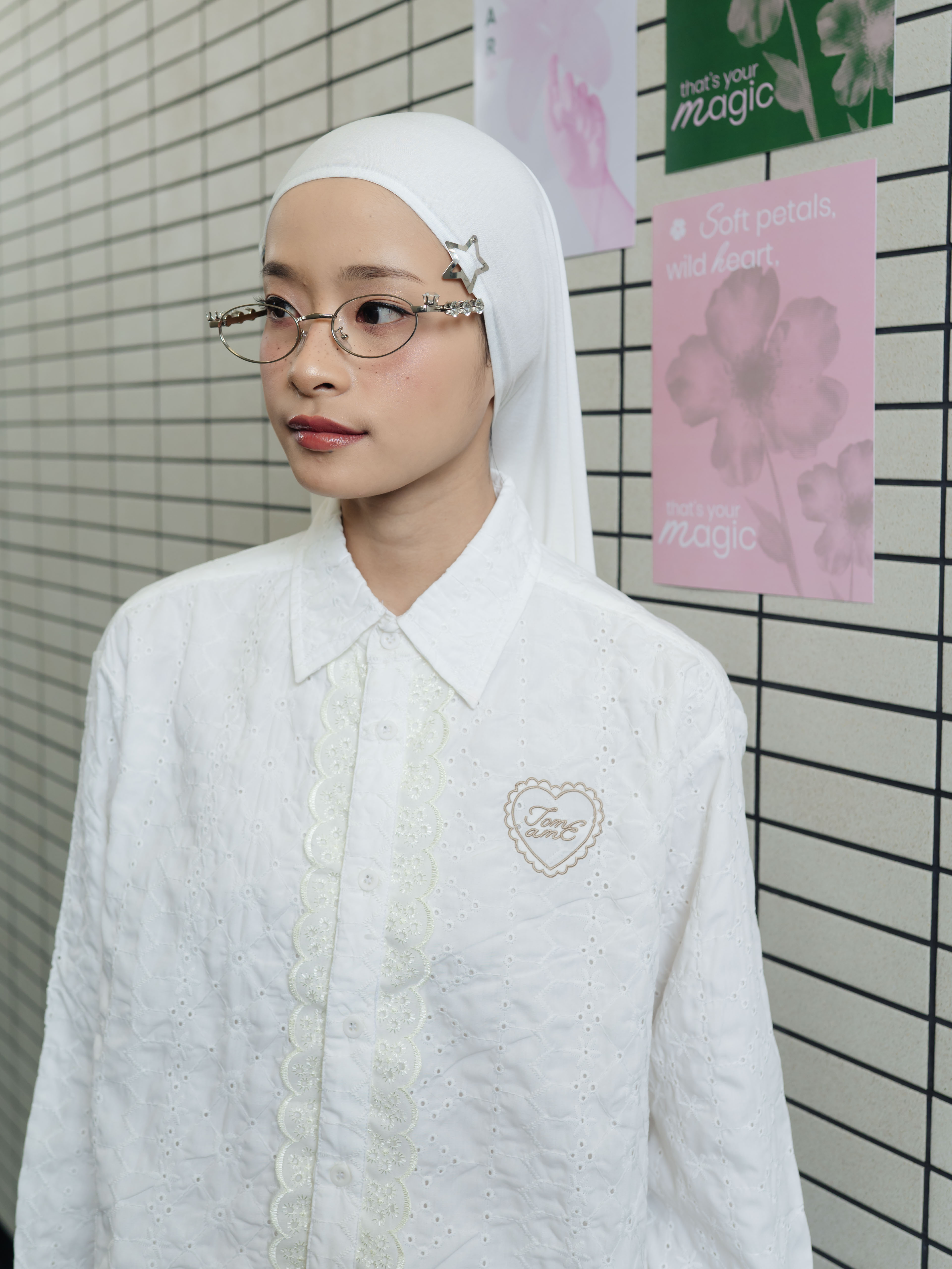 TOME AME - MIKAMI SHIRT - KEMEJA POLOS WANITA LENGAN PANJANG COTTON BORDIR