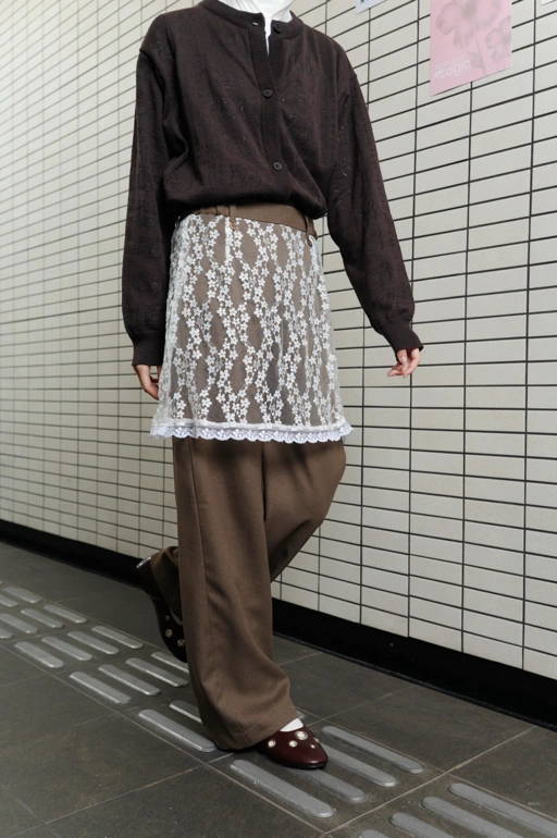 Image of TOME AME - HINATA PANTS - CELANA PANJANG LAYER BRUKAT WANITA