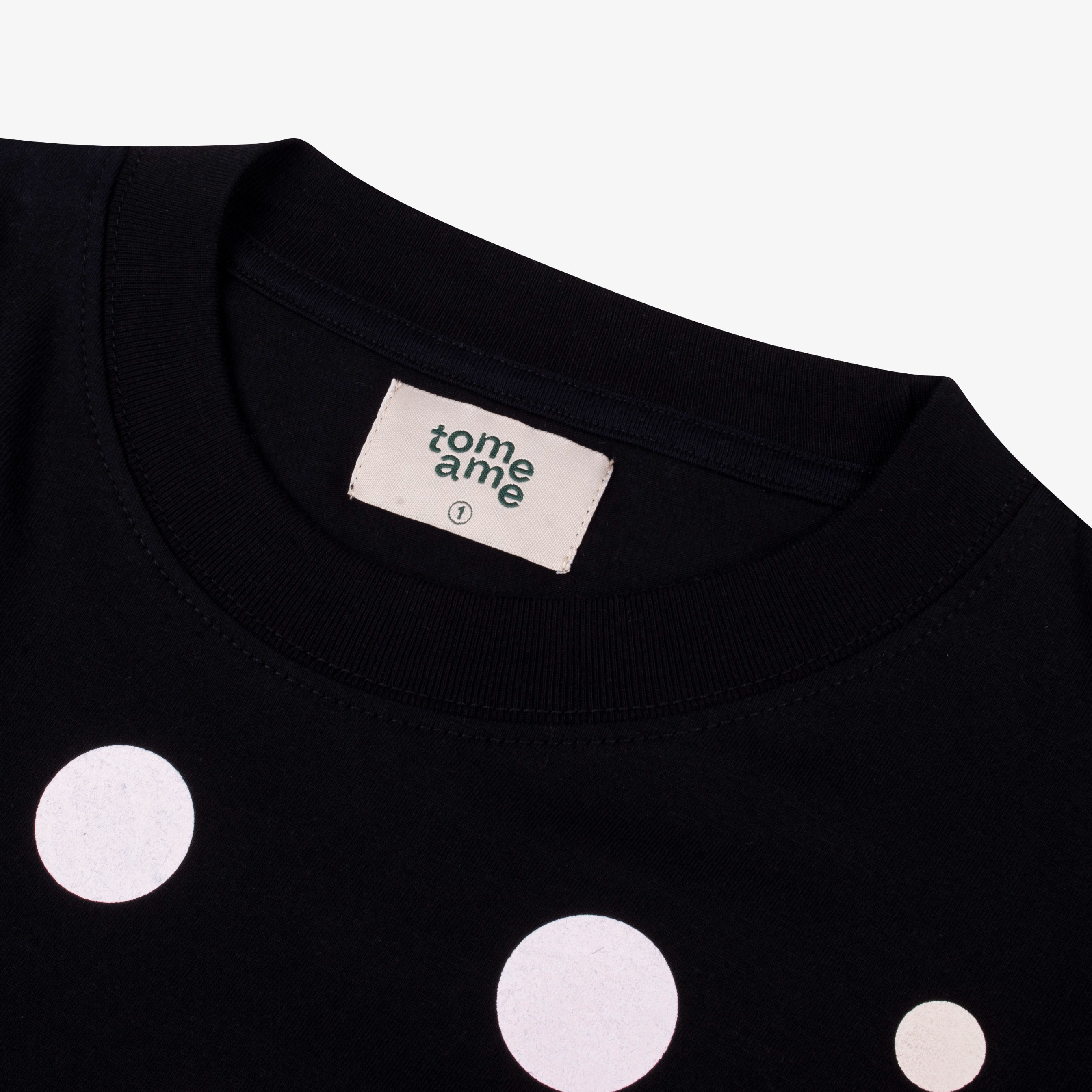 Tome Ame - Polka Longsleeve Black - Kaos Lengan Panjang Polkadot Hitam 24S