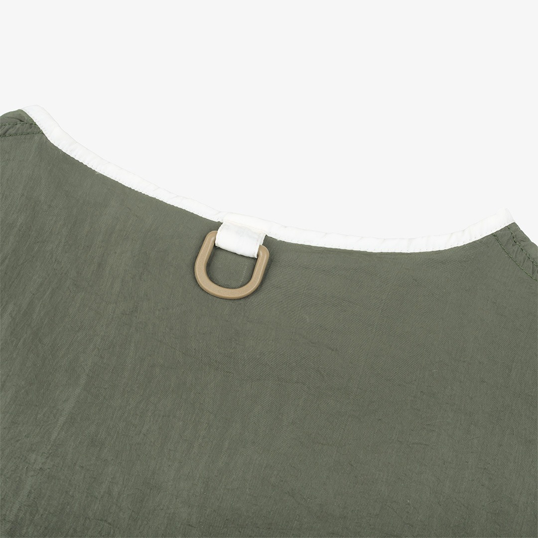 Tome Ame - Riku Vest Green Bottle - Outer Vest Crinkle