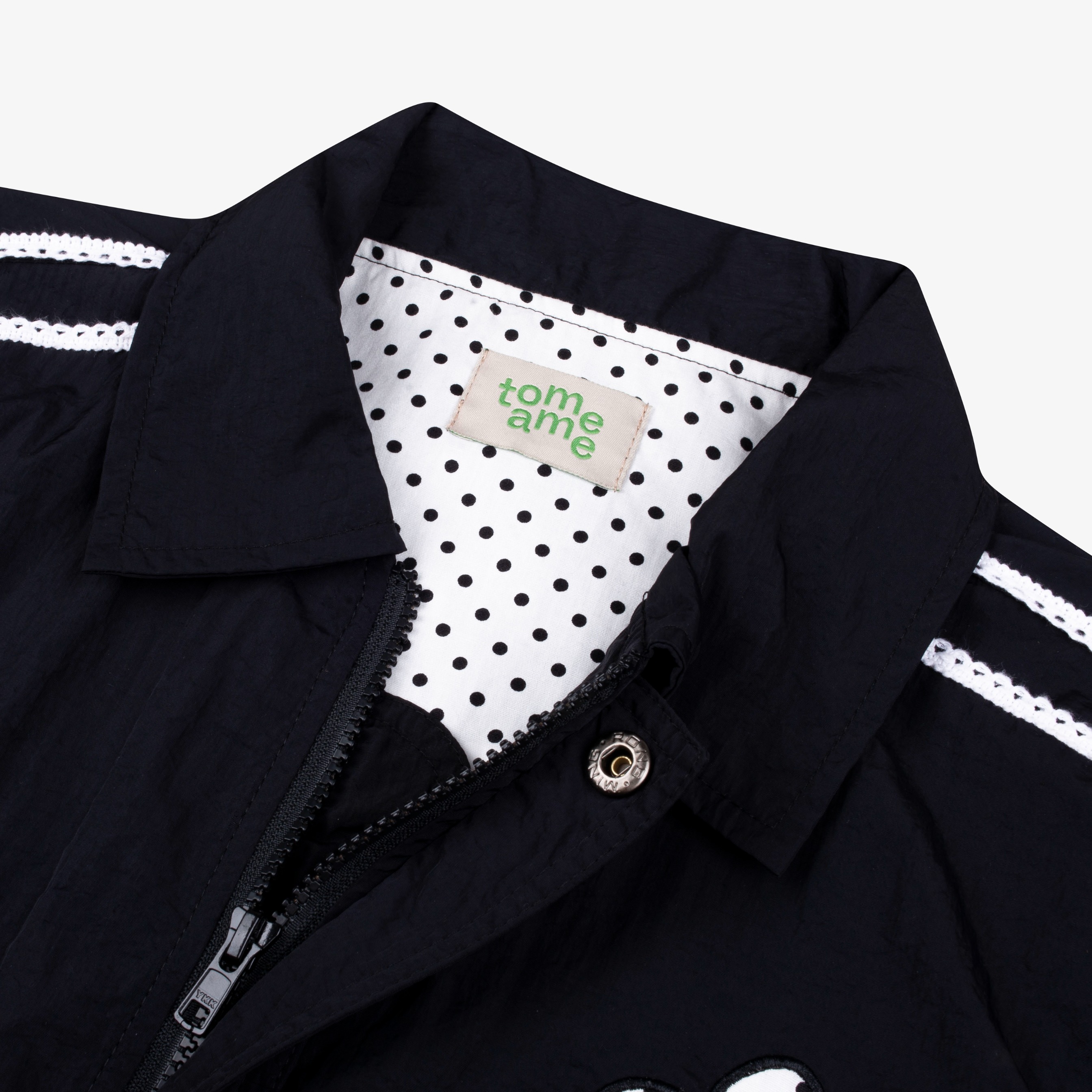 Tome Ame - Kiki Retro Windbreaker Jacket Black - Jaket Windbreaker Wanita