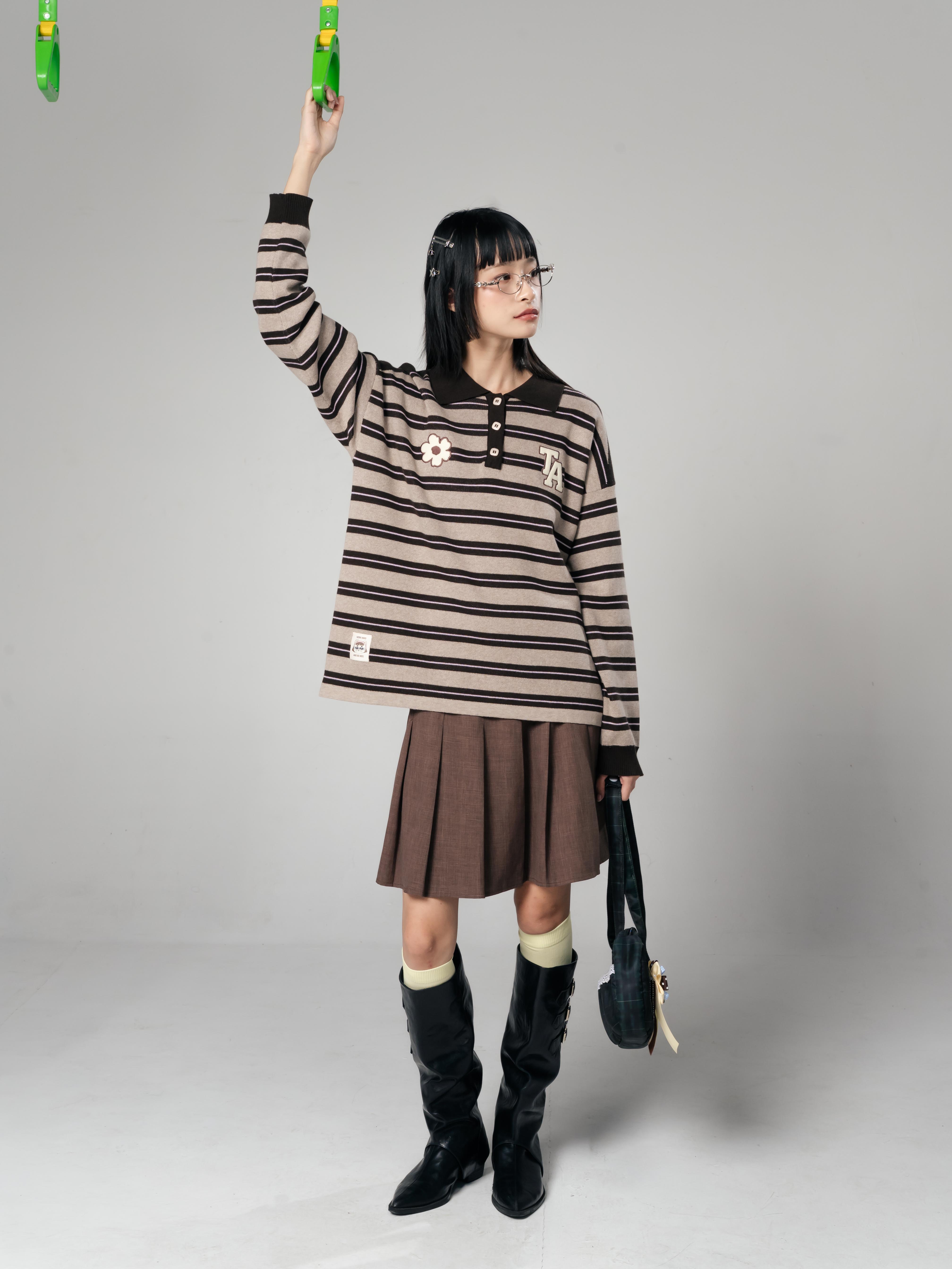 TOME AME - YUSHI RUGBY SHIRT STRIPE - LONGSLEEVE KNITWEAR RAJUT