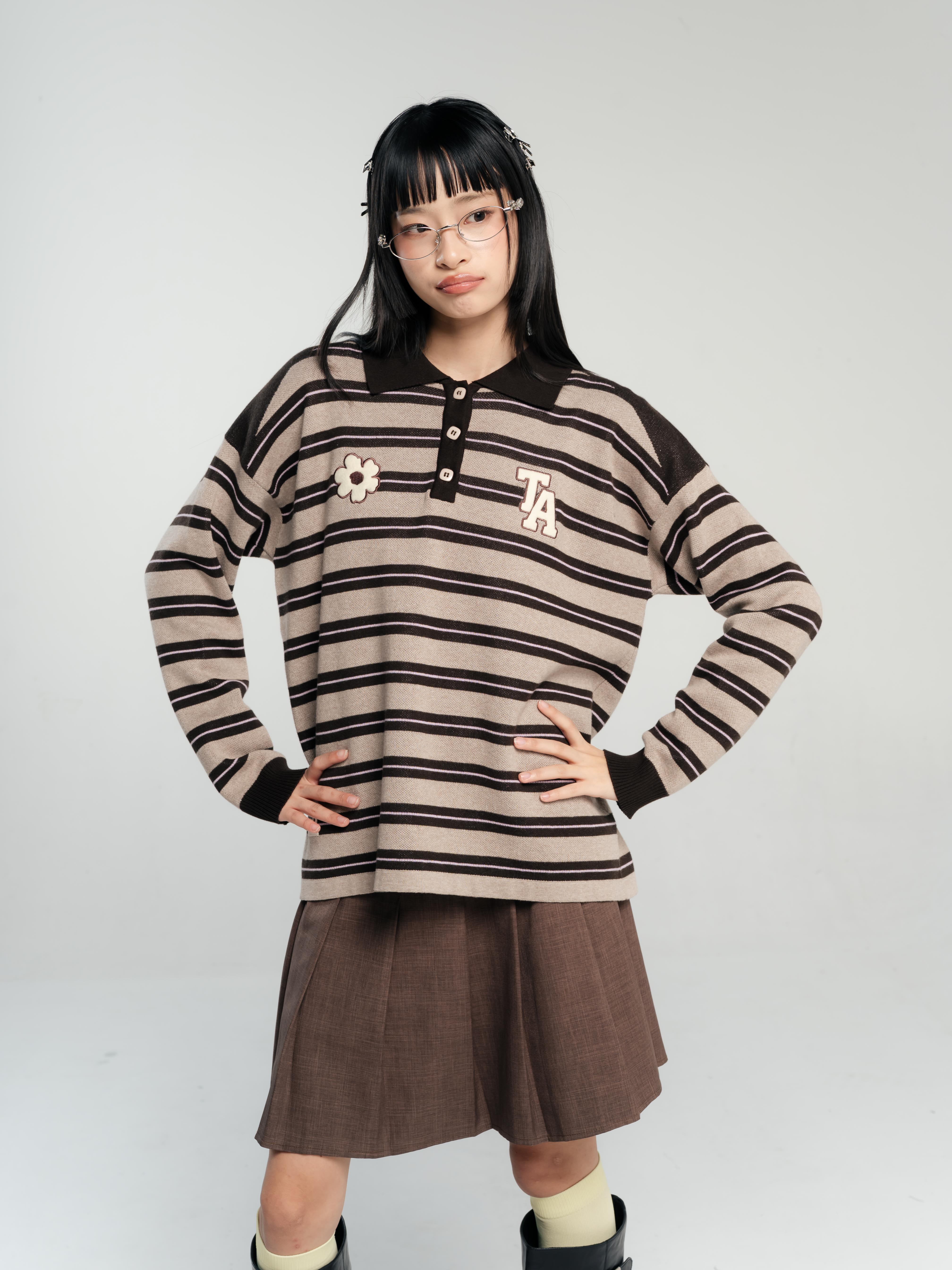 TOME AME - YUSHI RUGBY SHIRT STRIPE - LONGSLEEVE KNITWEAR RAJUT