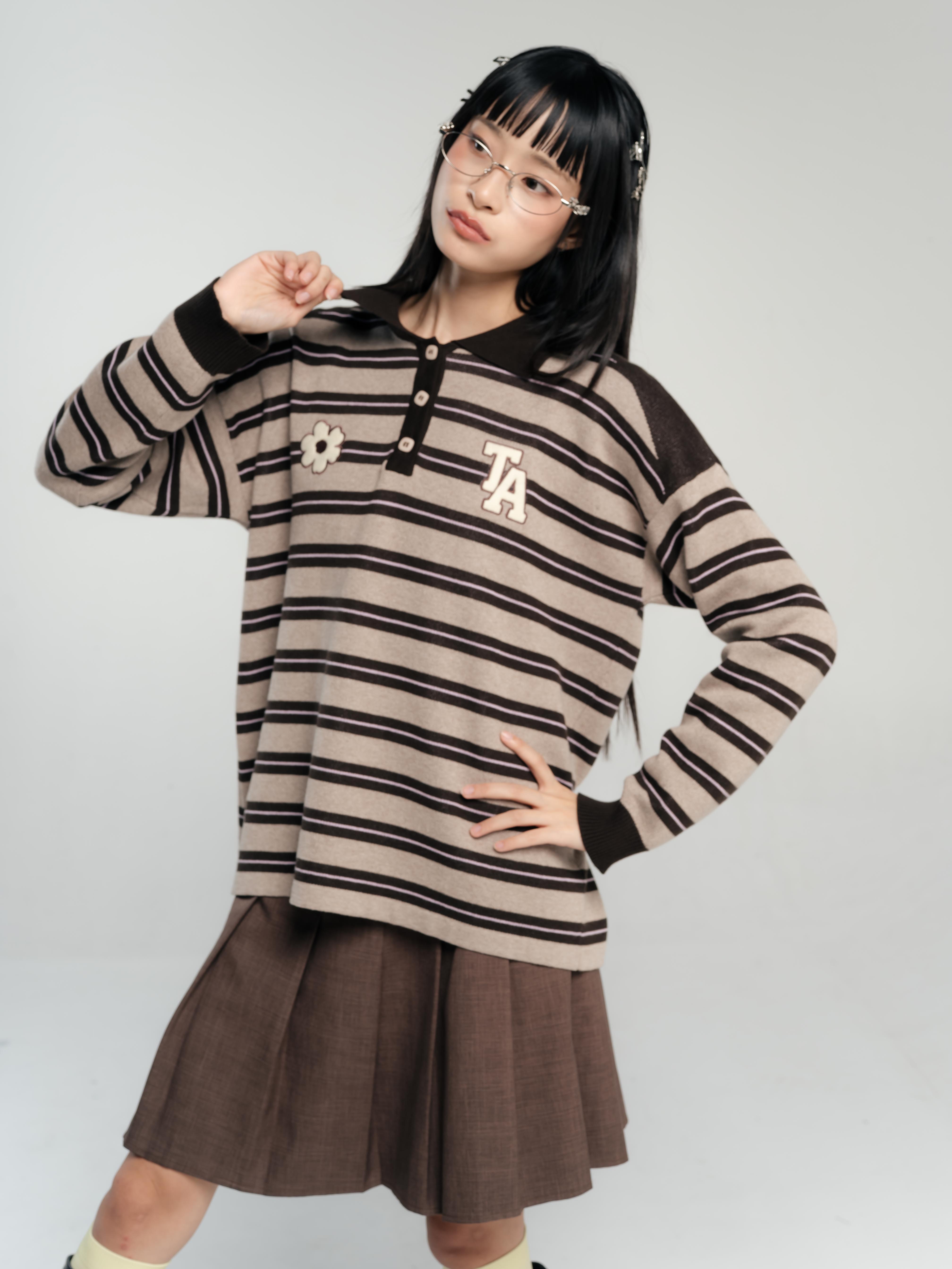 TOME AME - YUSHI RUGBY SHIRT STRIPE - LONGSLEEVE KNITWEAR RAJUT