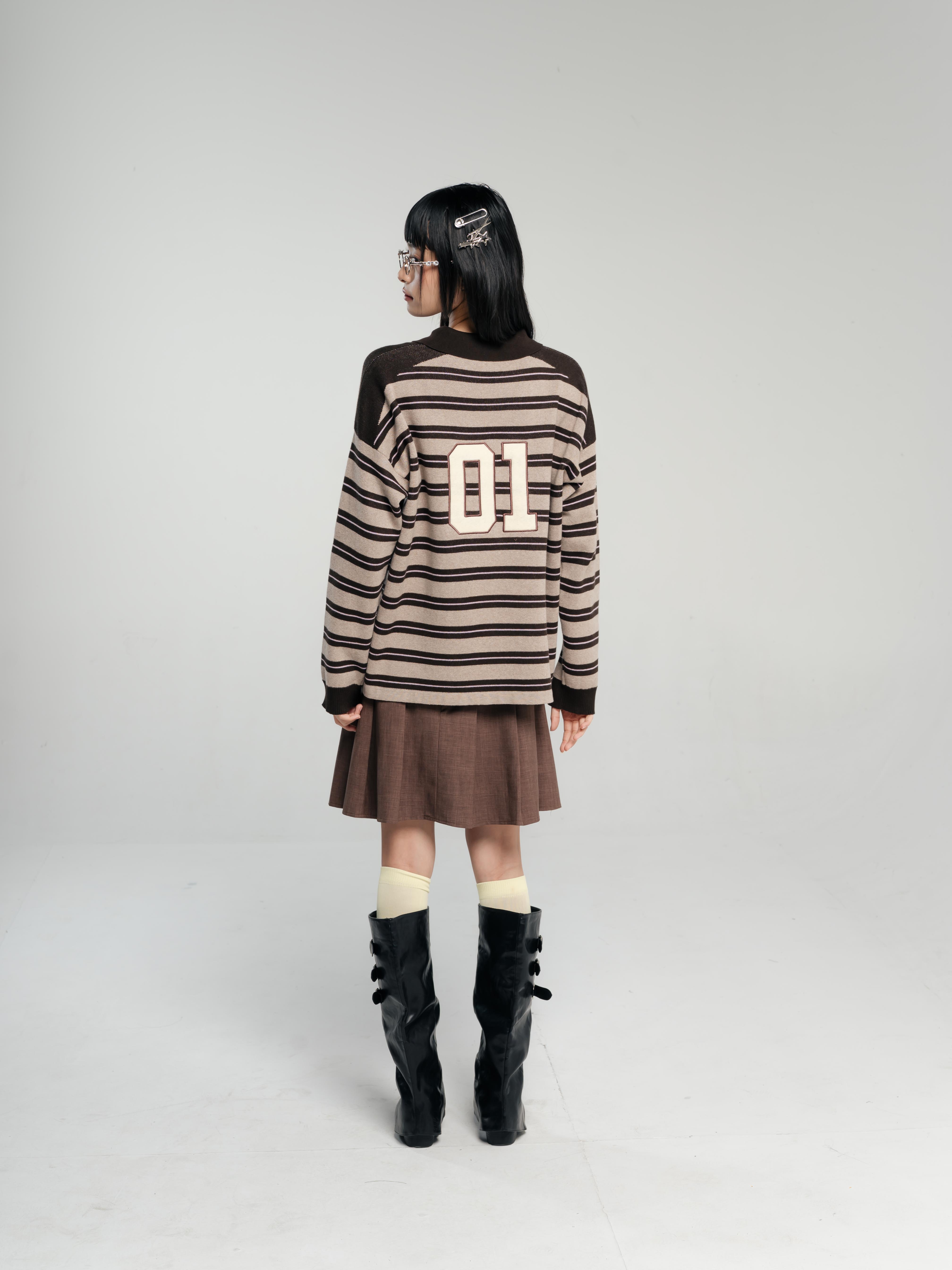 TOME AME - YUSHI RUGBY SHIRT STRIPE - LONGSLEEVE KNITWEAR RAJUT