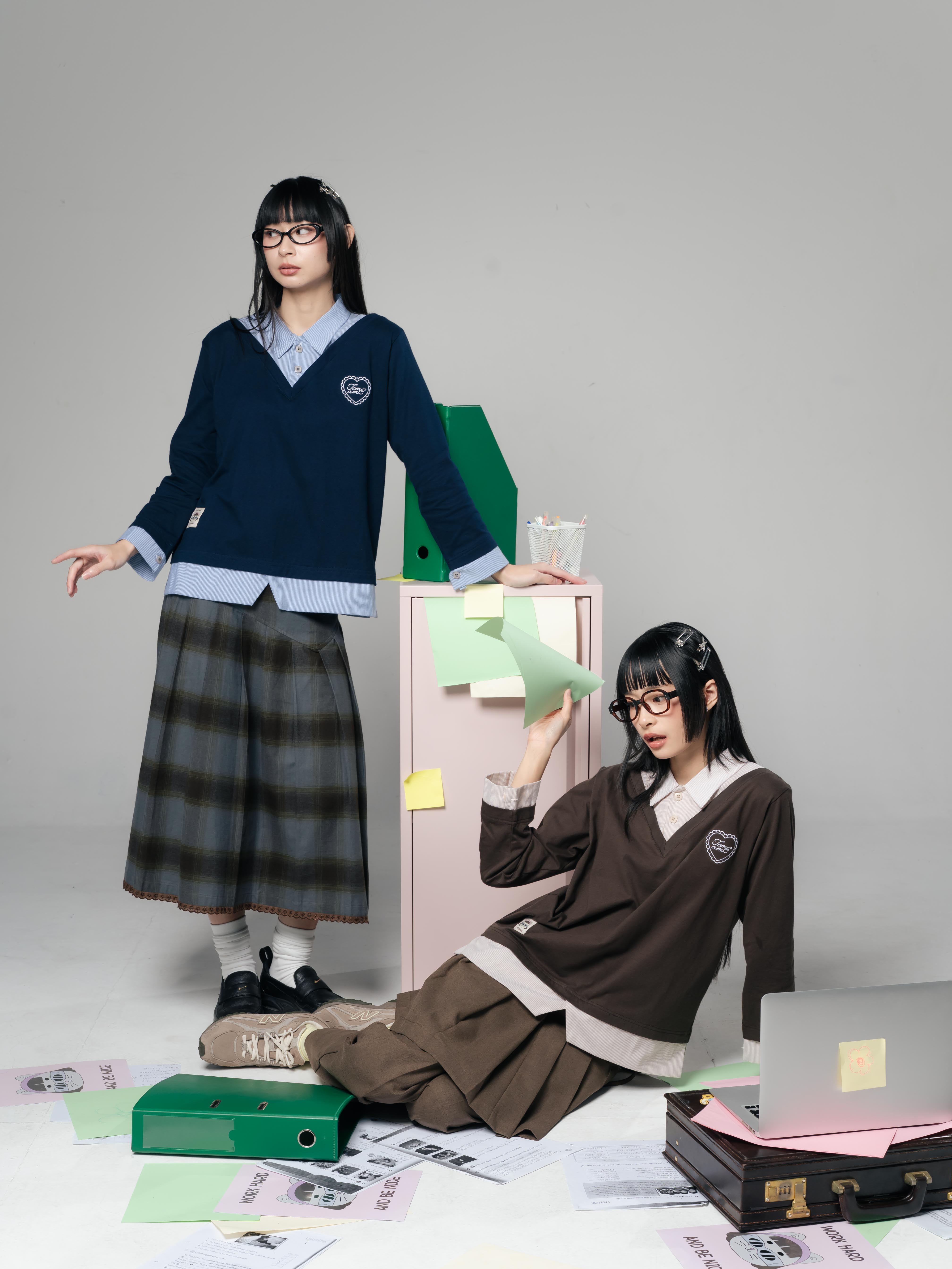 TOME AME - KESHI LAYERED SHIRT - KEMEJA WANITA LENGAN PANJANG