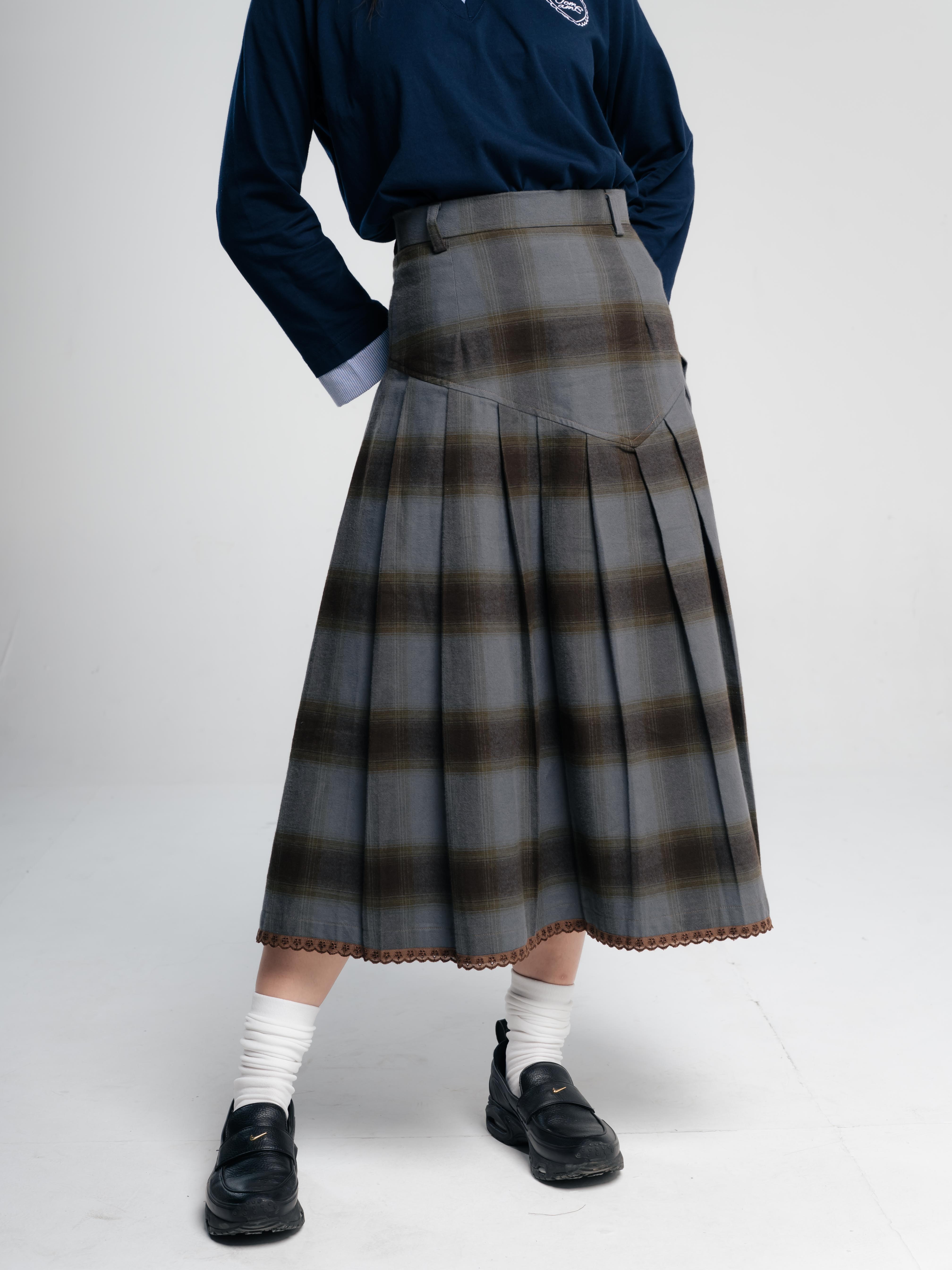 TOME AME - NAKA MAXI SKIRT - ROK TARTAN FLANNEL