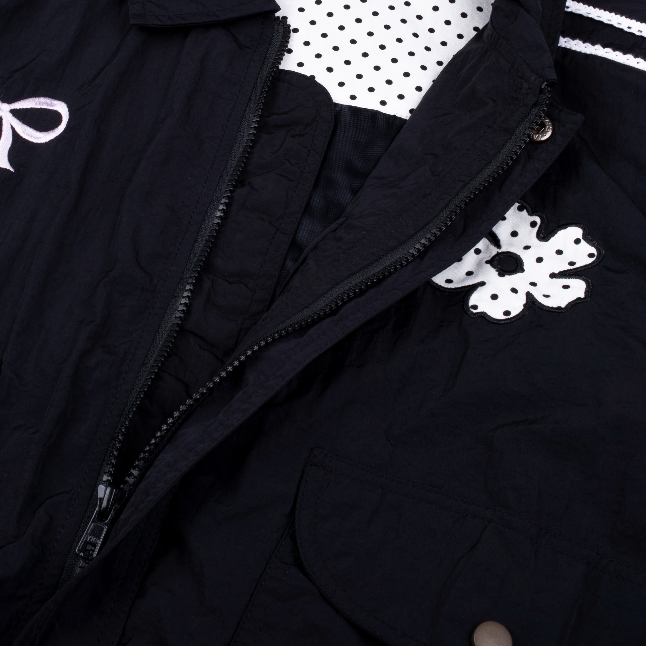 Tome Ame - Kiki Retro Windbreaker Jacket Black - Jaket Windbreaker Wanita