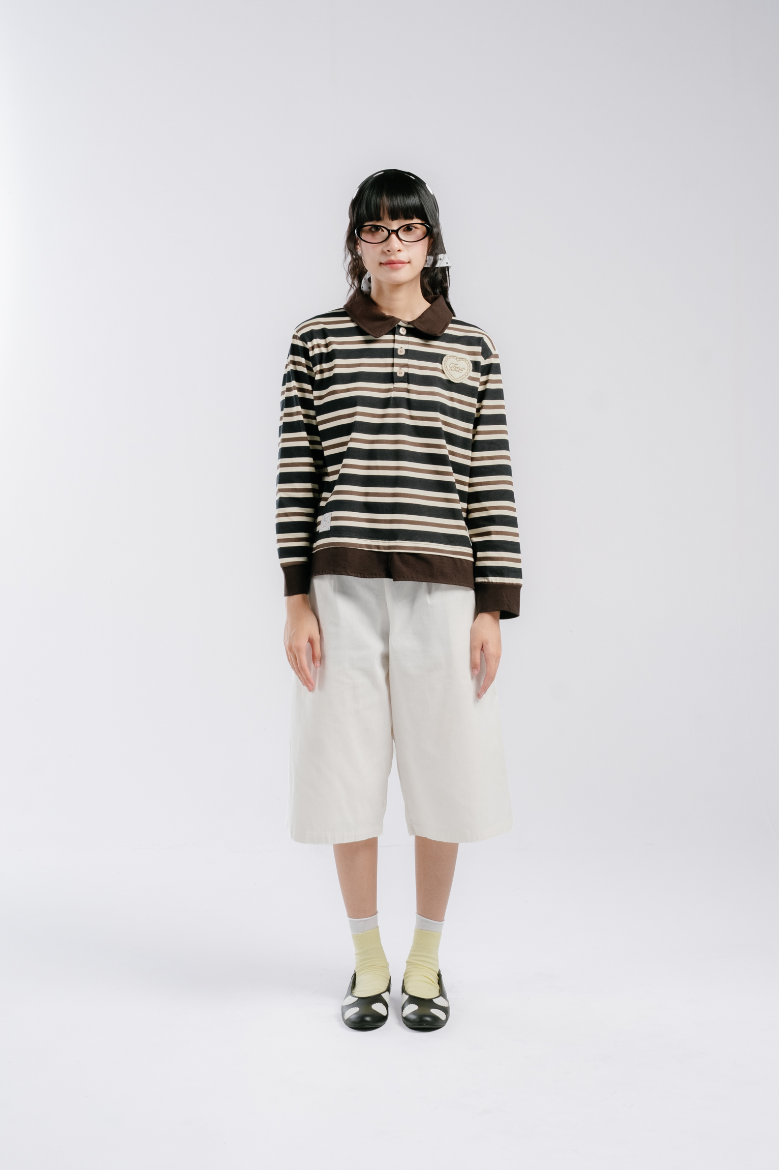 Tome Ame - Kurocha Stripe Shirt Longsleeve - Kemeja Lengan Panjang Wanita Motif Garis