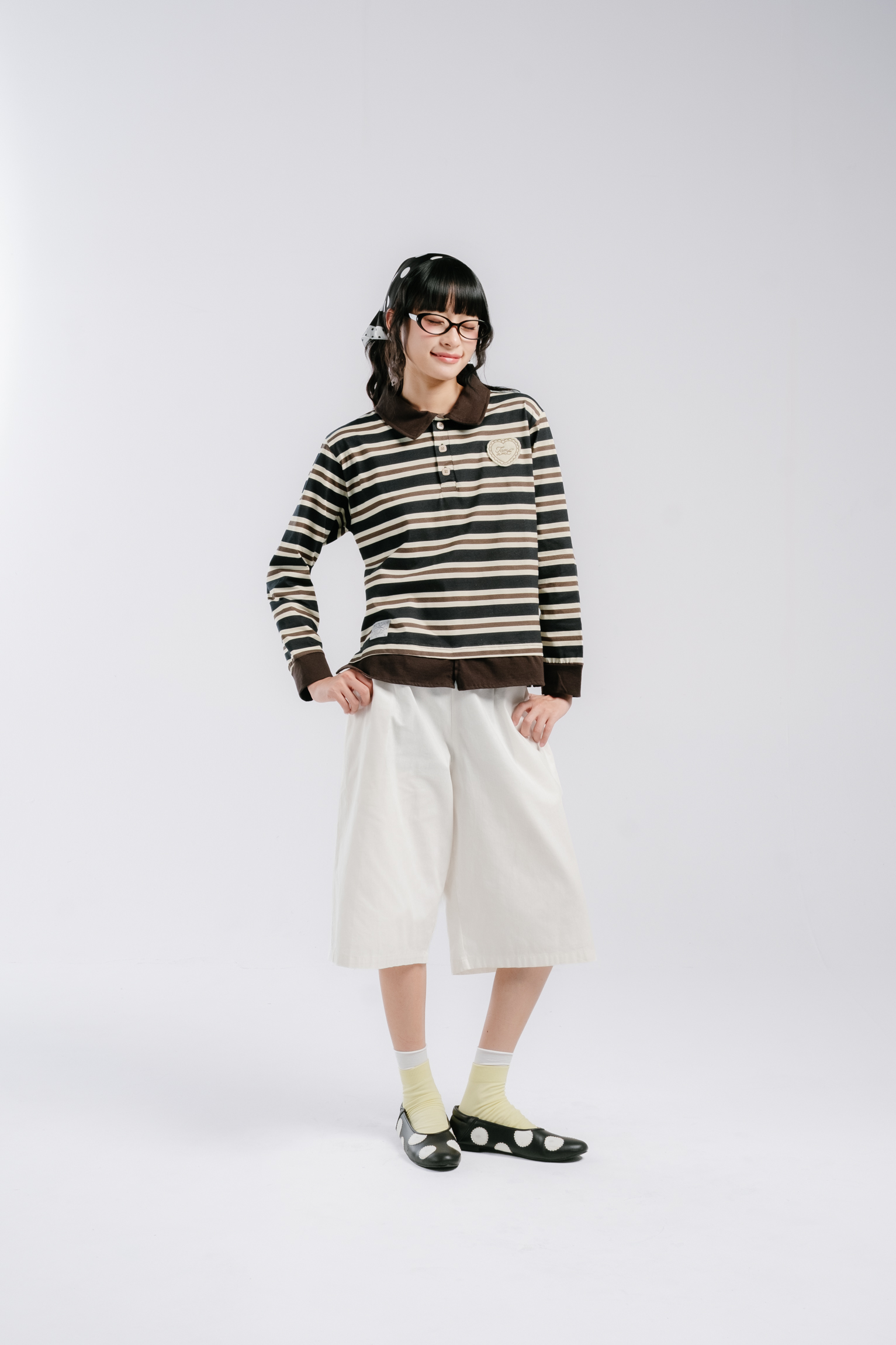Tome Ame - Kurocha Stripe Shirt Longsleeve - Kemeja Lengan Panjang Wanita Motif Garis