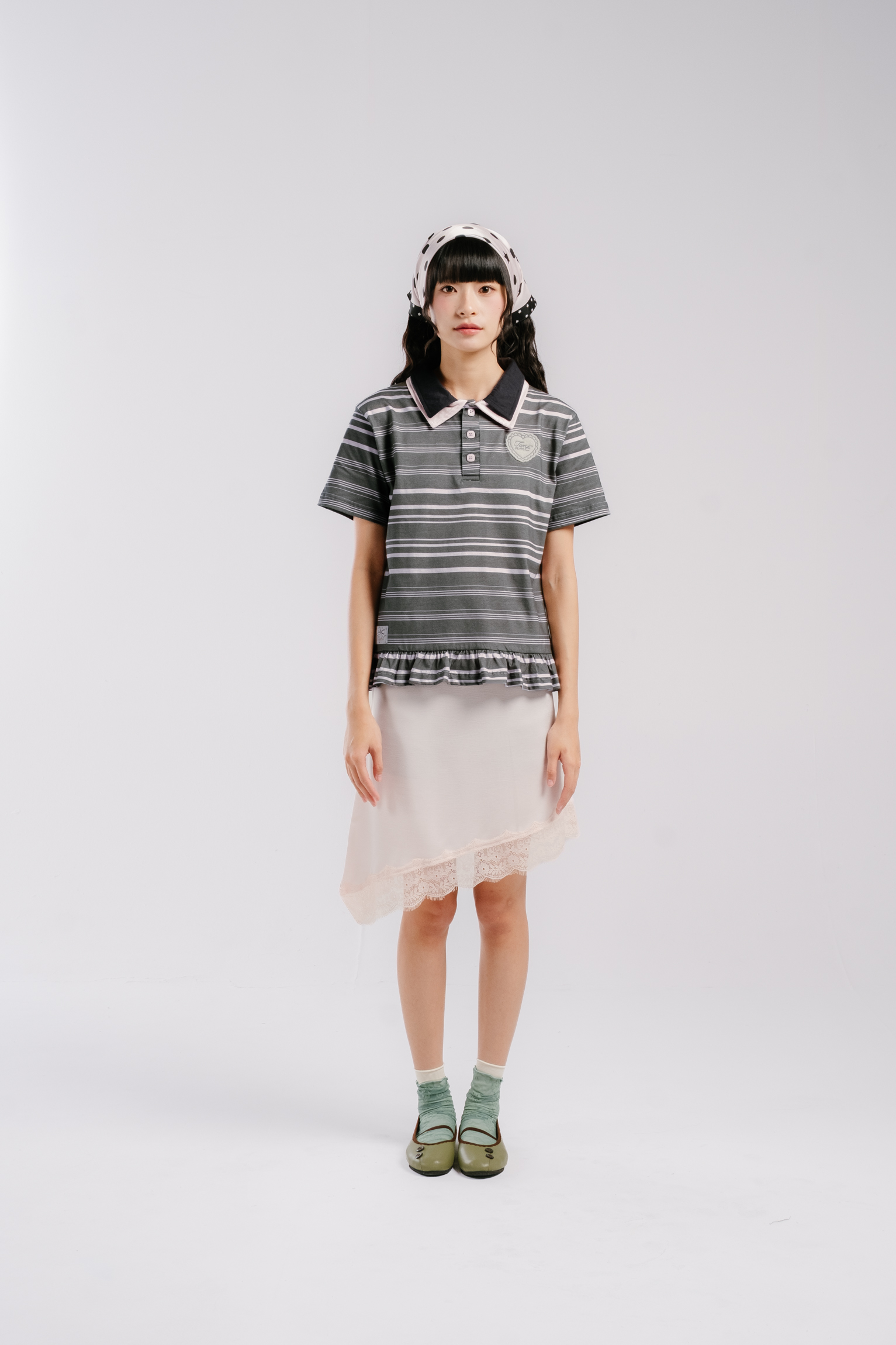 Tome Ame - Kasumi Stripe Shirt Shortsleeve - Kemeja Lengan Pendek Wanita Motif Garis