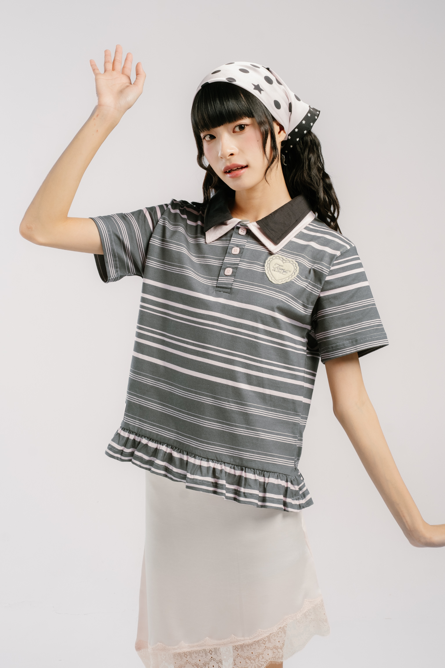Tome Ame - Kasumi Stripe Shirt Shortsleeve - Kemeja Lengan Pendek Wanita Motif Garis