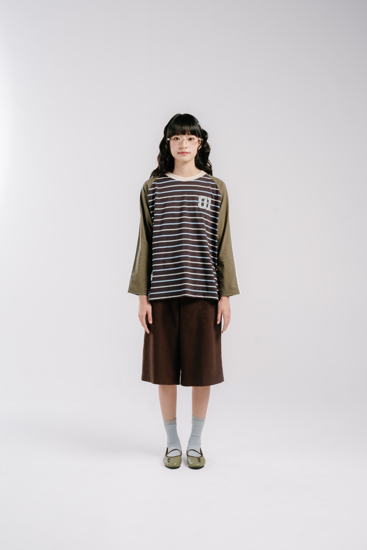 Tome Ame - Yoru Stripe T Shirt Longsleeve - Kaos Lengan Panjang Wanita Motif Garis