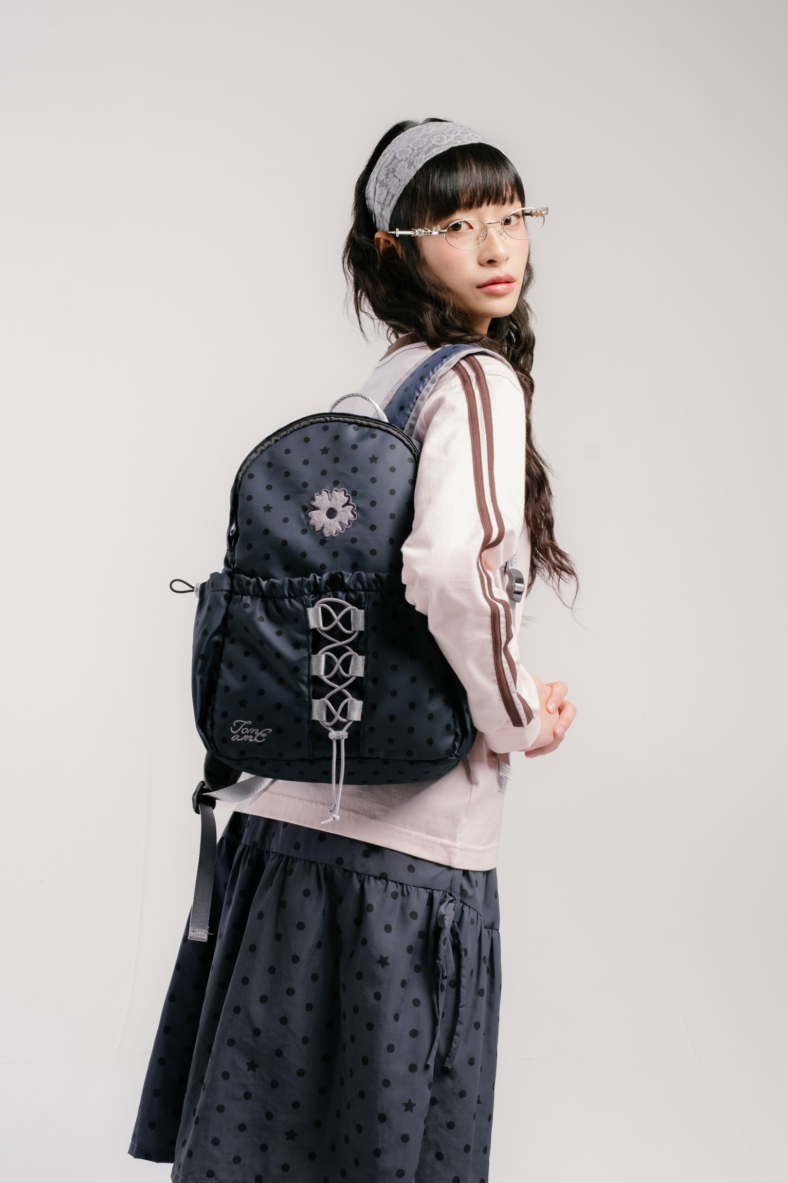 Tome Ame - Azzura Midi Backpack Polka Dot - Tas Ransel Motif Polka Dot