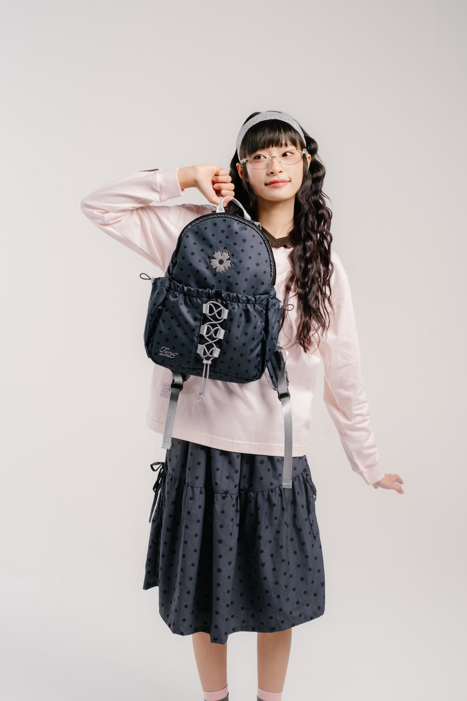 Tome Ame - Azzura Midi Backpack Polka Dot - Tas Ransel Motif Polka Dot