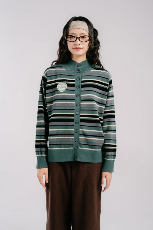 Tome Ame - Lura Stripe Knitwear Longsleeve - Knitwear Lengan Panjang Motif Garis Wanita