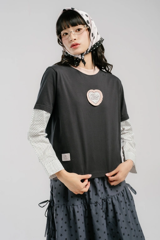 Tome Ame - Yumeko Layered Longsleeve - Kaos Lengan Panjang Wanita