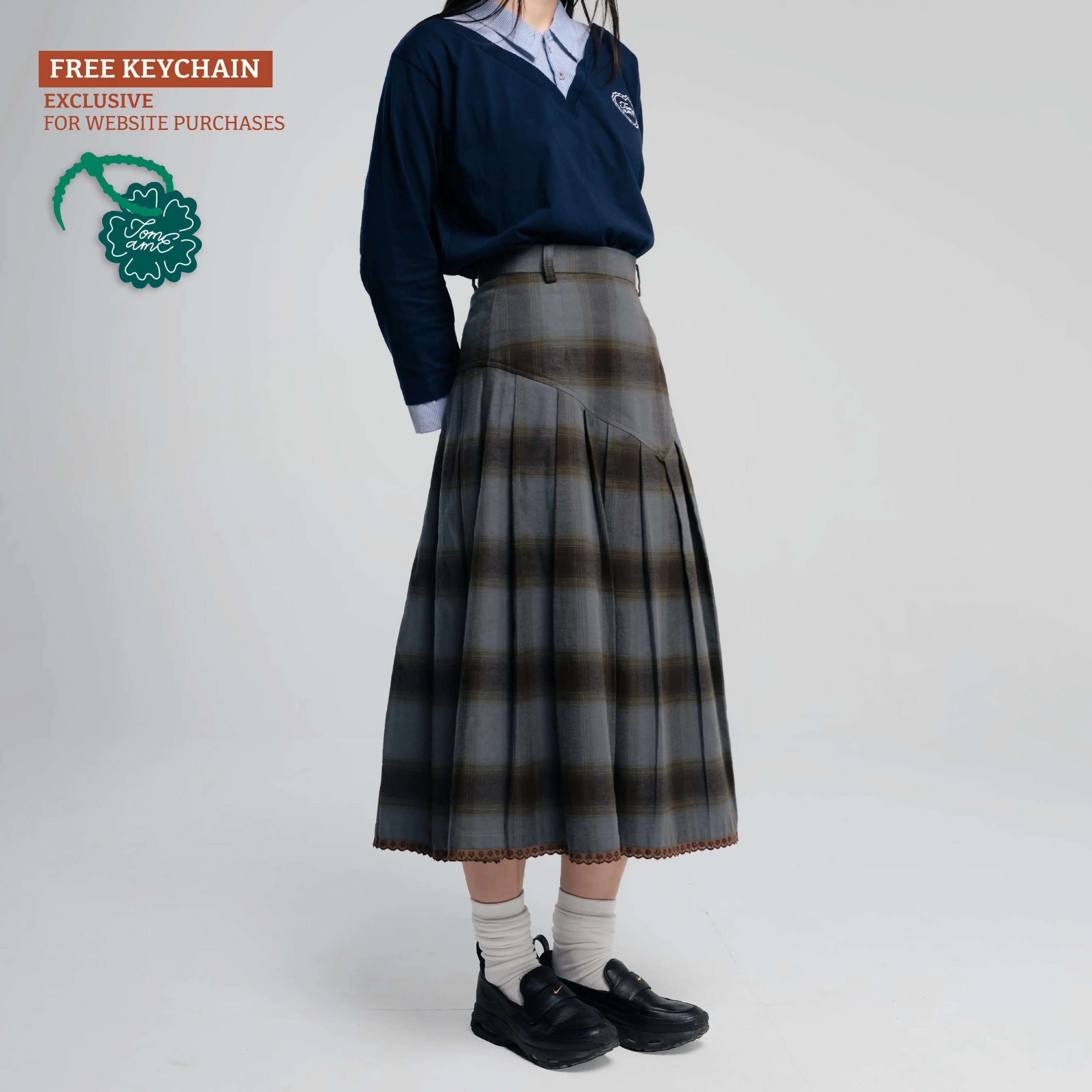 TOME AME - NAKA MAXI SKIRT - ROK TARTAN FLANNEL