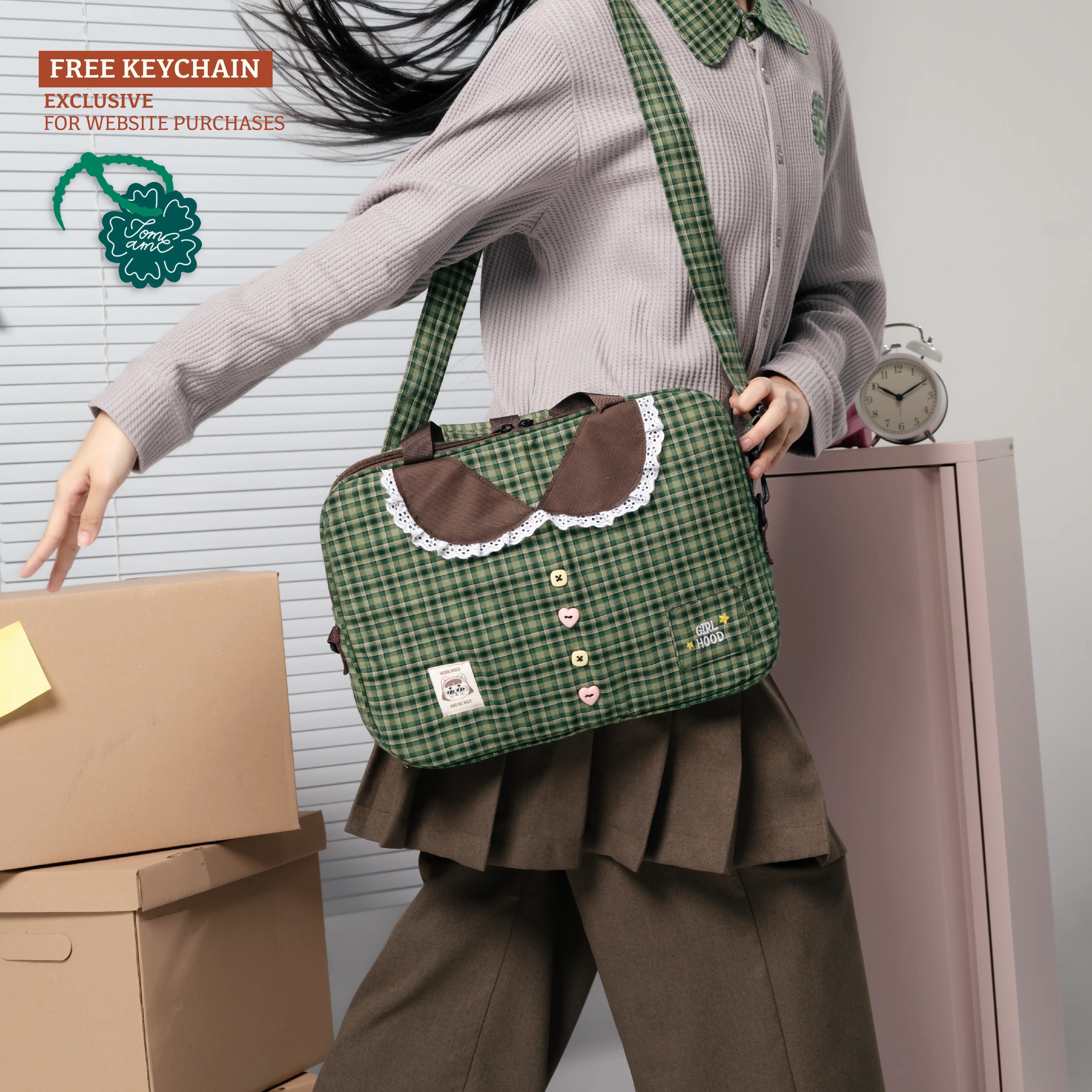 TOME AME - MINJI PLAID LAPTOP SLEEVE - TAS LAPTOP MOTIF KOTAK
