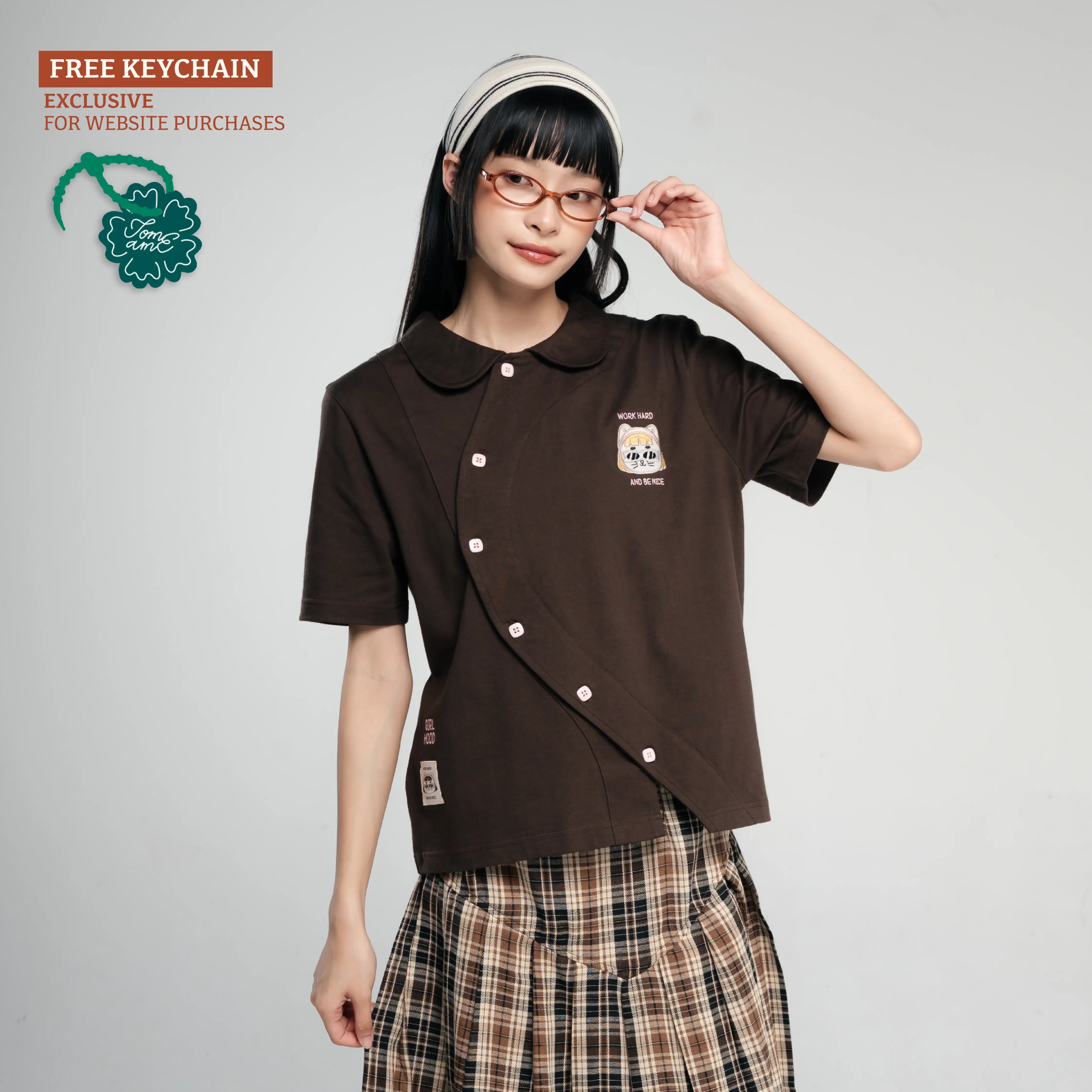 TOME AME - TOTOMI SHORTSLEEVE BUTTON - T SHIRT LENGAN PENDEK 20S