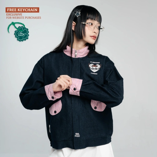 Image of TOME AME - KOKORO DENIM JACKET - JAKET OUTER WANITA