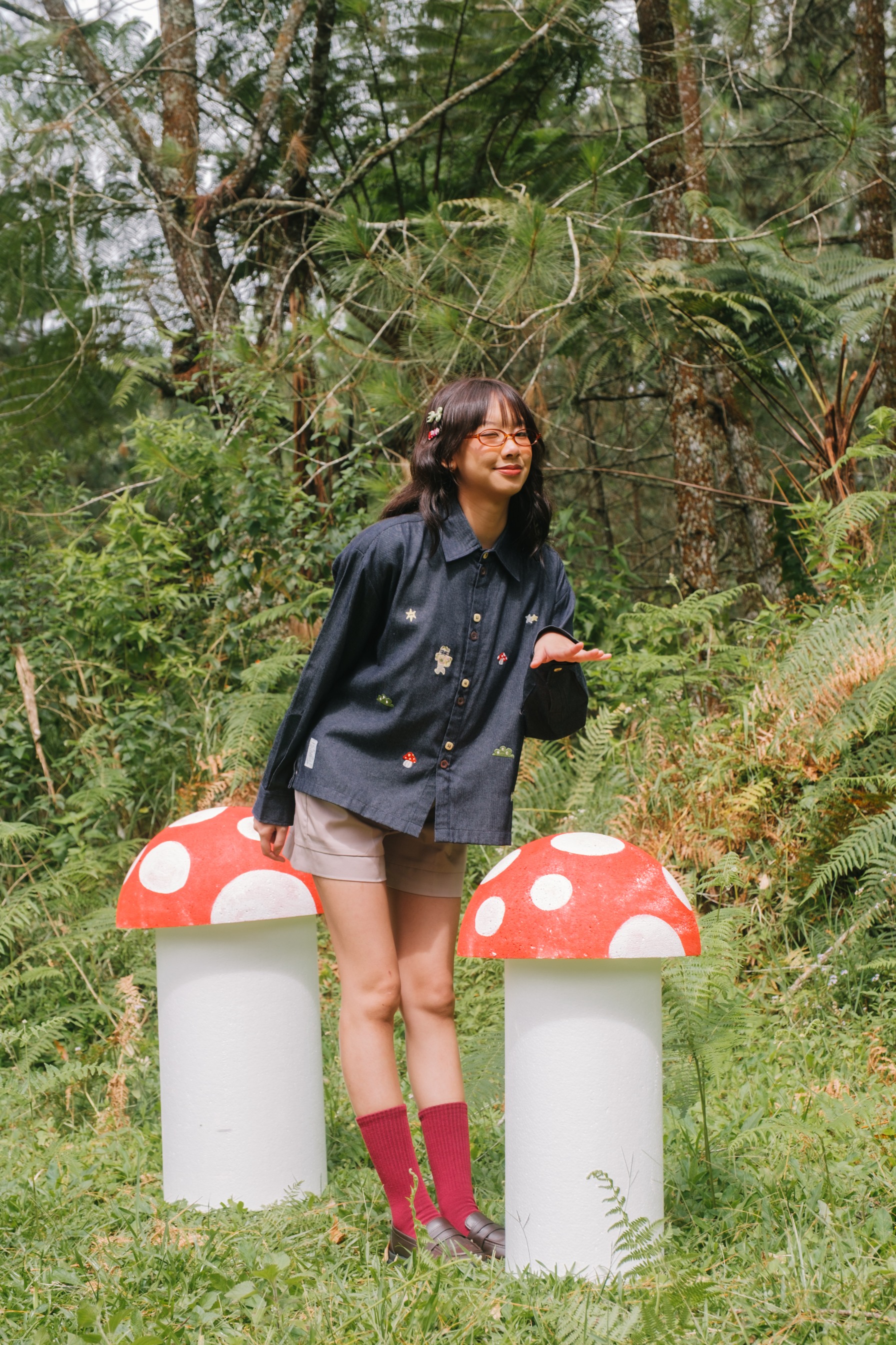 Tome Ame - Kinoko Denim Shirt - Kemeja Denim Oversized Lengan Panjang