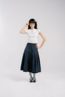 TOME AME - NAKA MIDI SKIRT - ROK TARTAN FLANNEL