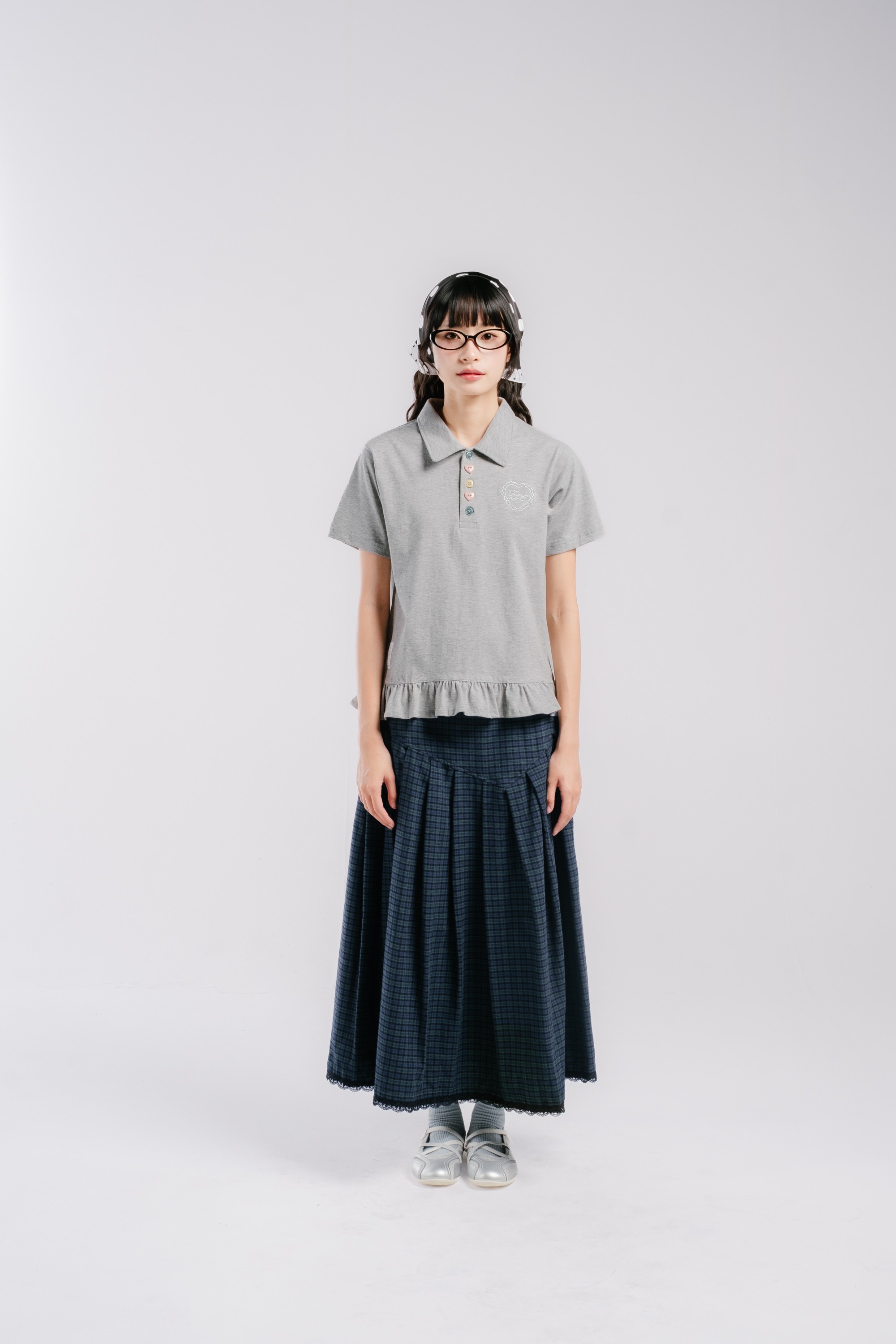 Tome Ame - Hanami Short Polo Shirt - T Shirt Polo Lengan Pendek Aksen Kancing