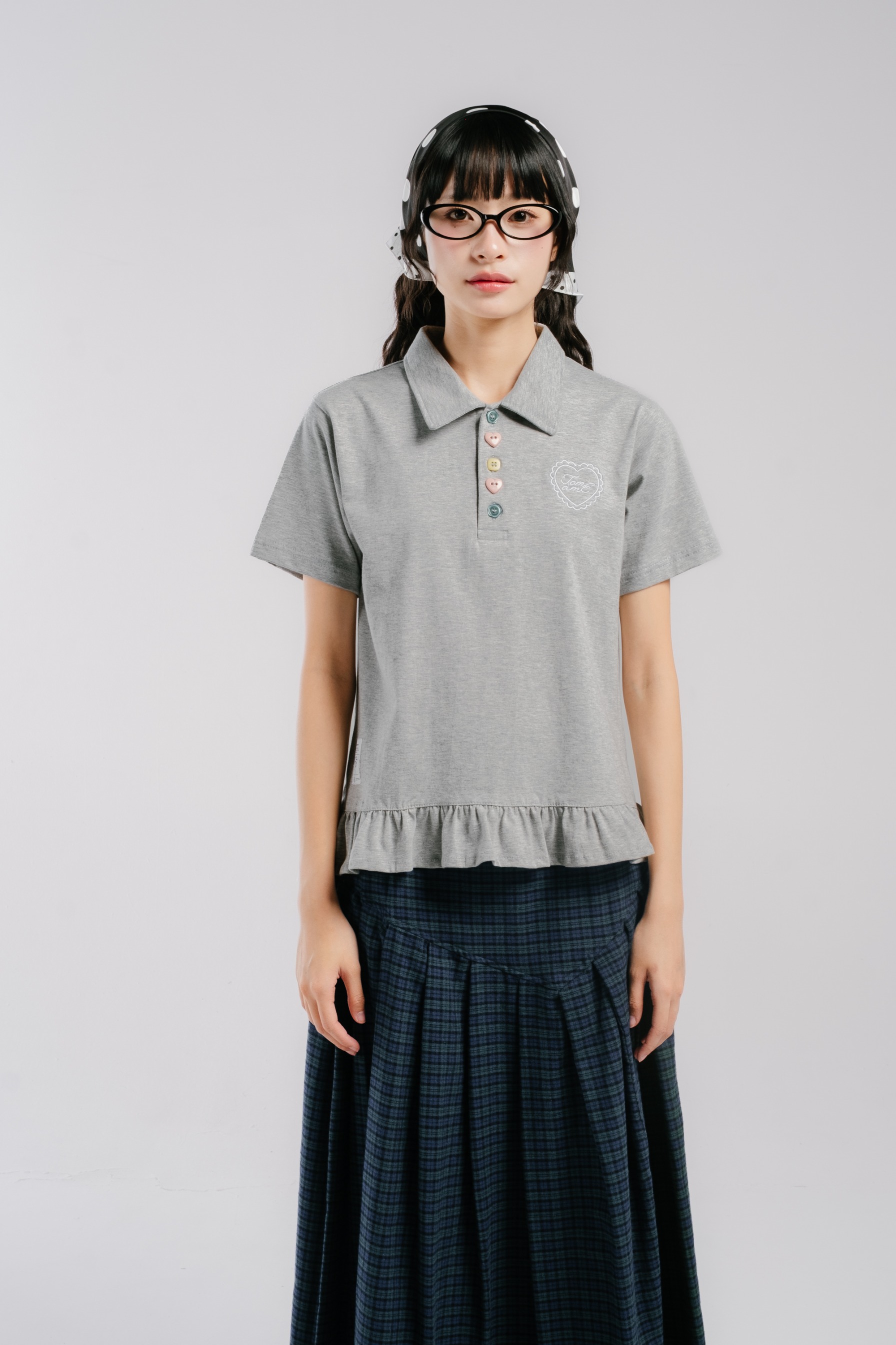 Tome Ame - Hanami Short Polo Shirt - T Shirt Polo Lengan Pendek Aksen Kancing