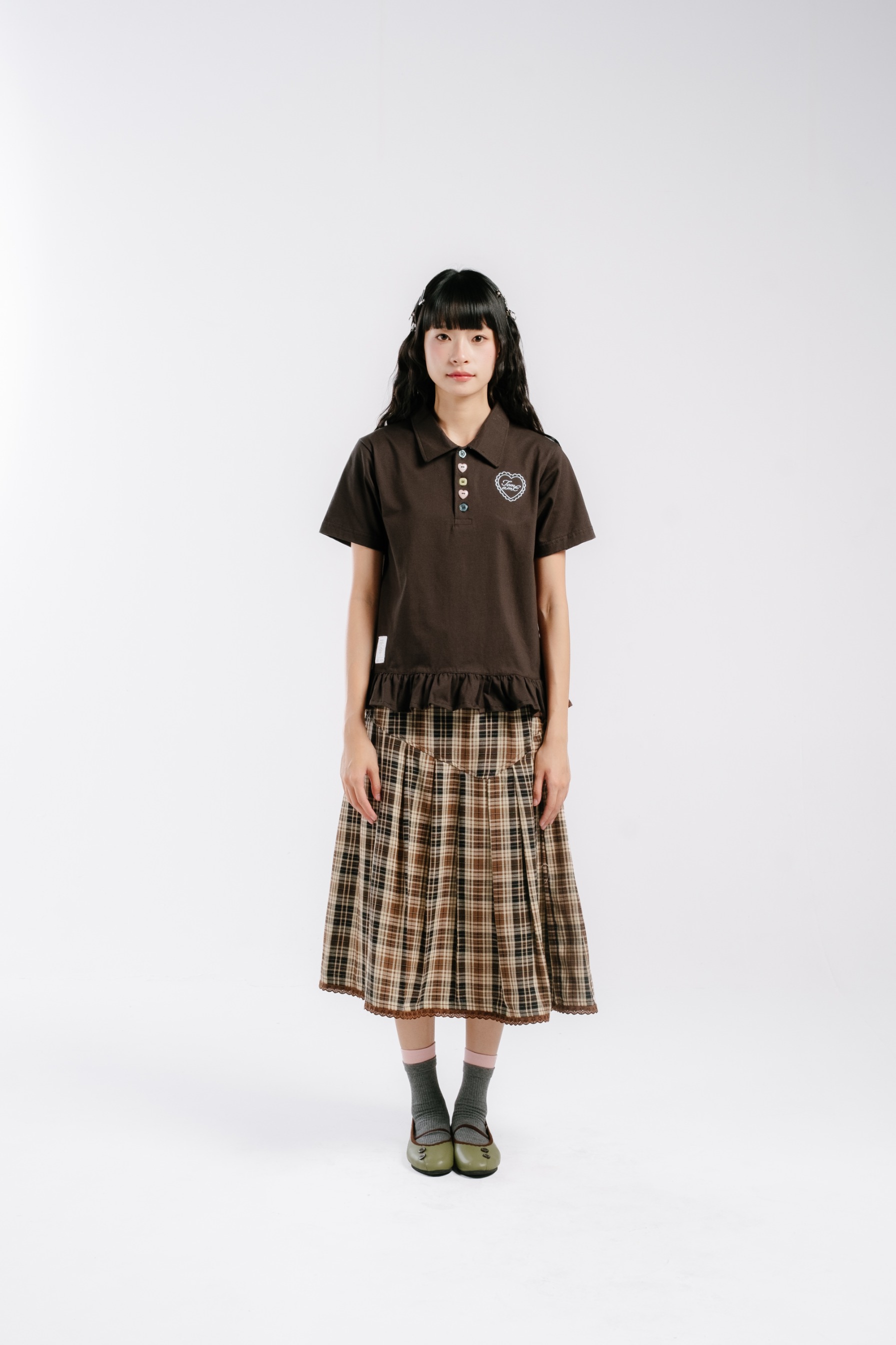 Tome Ame - Hanami Short Polo Shirt - T Shirt Polo Lengan Pendek Aksen Kancing